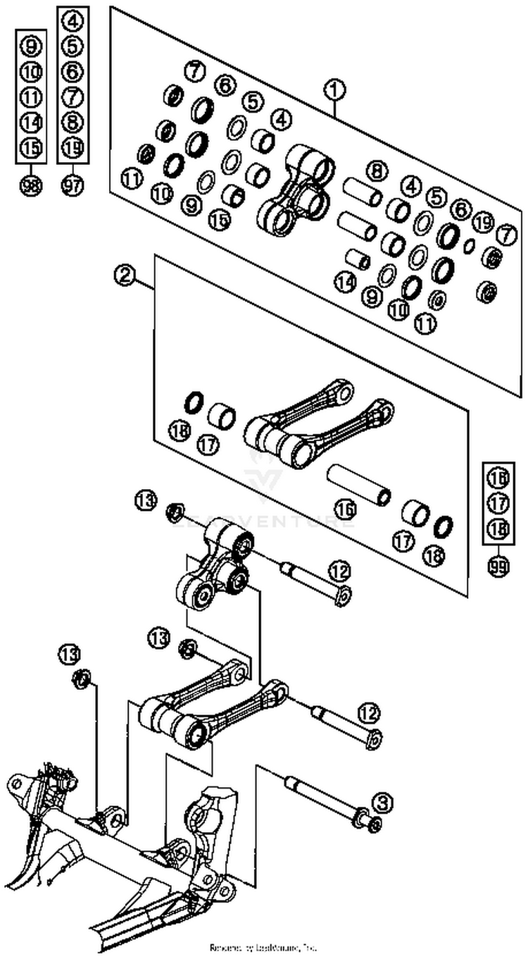 Pro Lever Linking TC 125 CHASSIS - 2014 Schematic