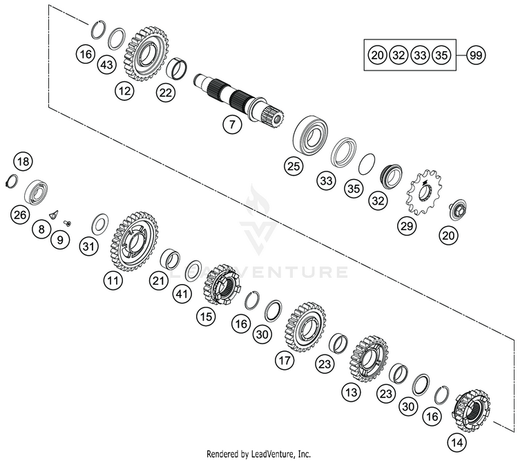Transmission Ii - Countershaft FE 350 ENGINE - 2020 Schematic