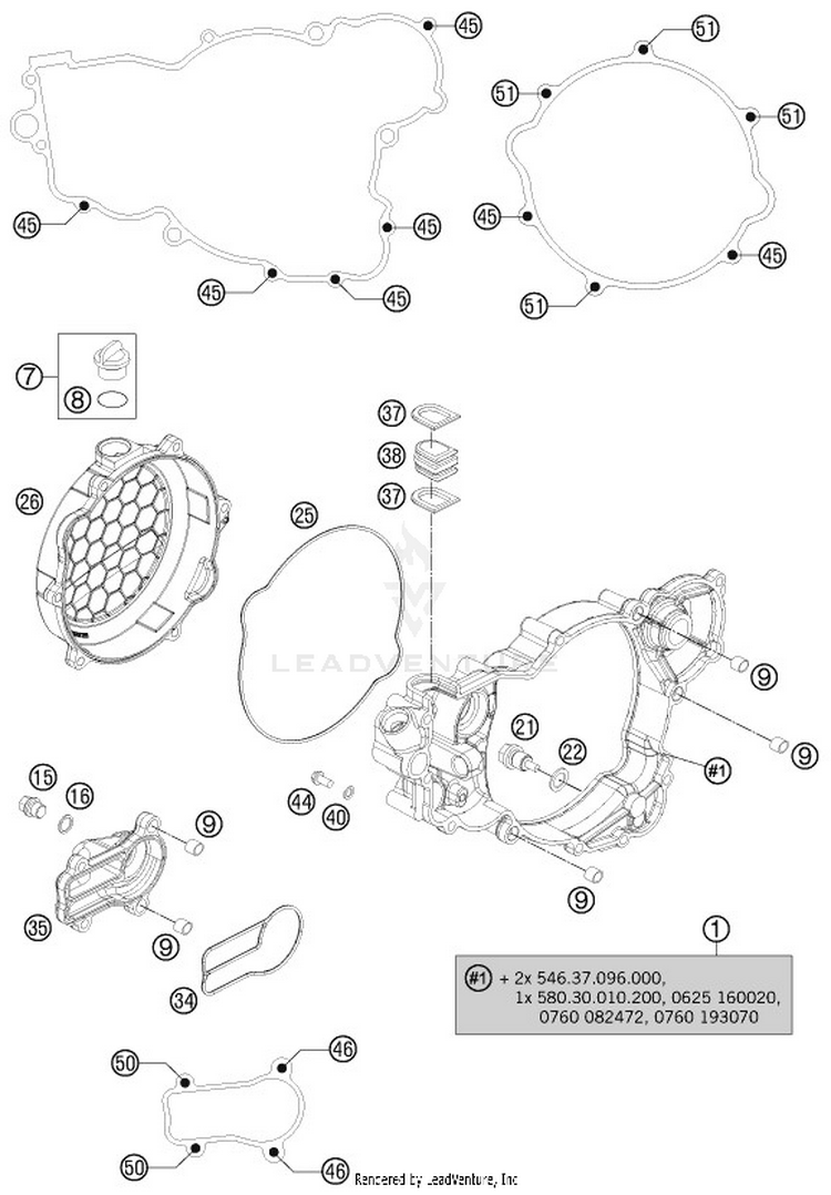 Clutch Cover TE 300 ENGINE - 2014 Schematic