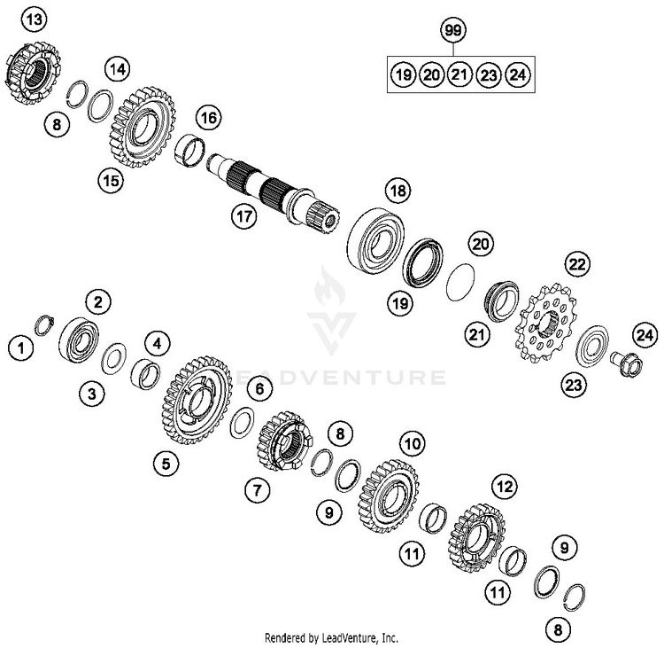 Transmissionii - Countershaft TX 300 ENGINE - 2019 Schematic