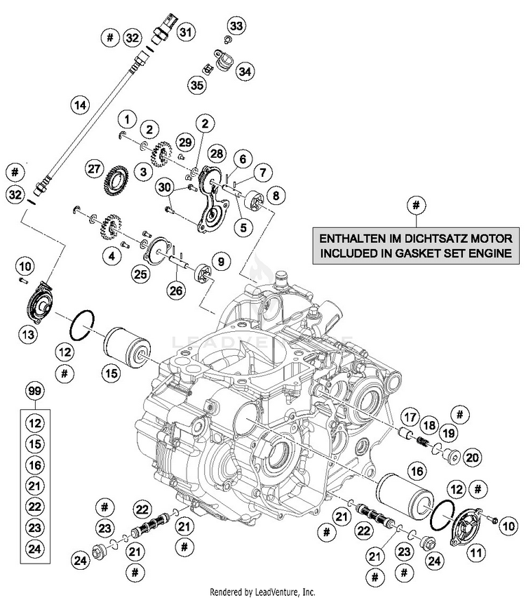 Lubricating System 701 SUPERMOTO ENGINE - 2016 Schematic