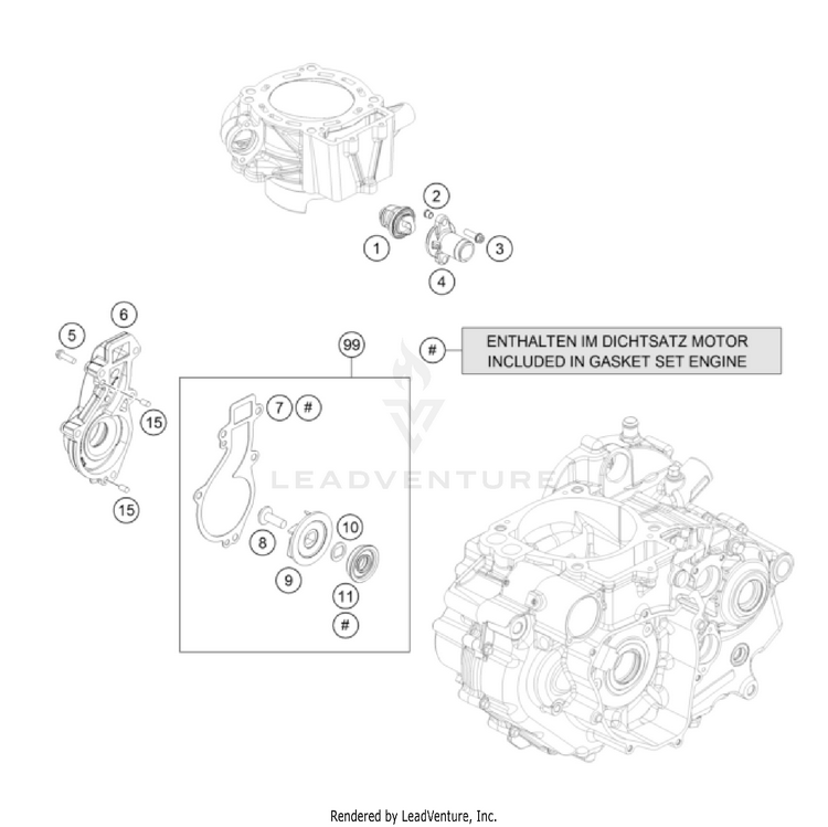 Water Pump 701 FE/FS US Engine - 2022 Schematic