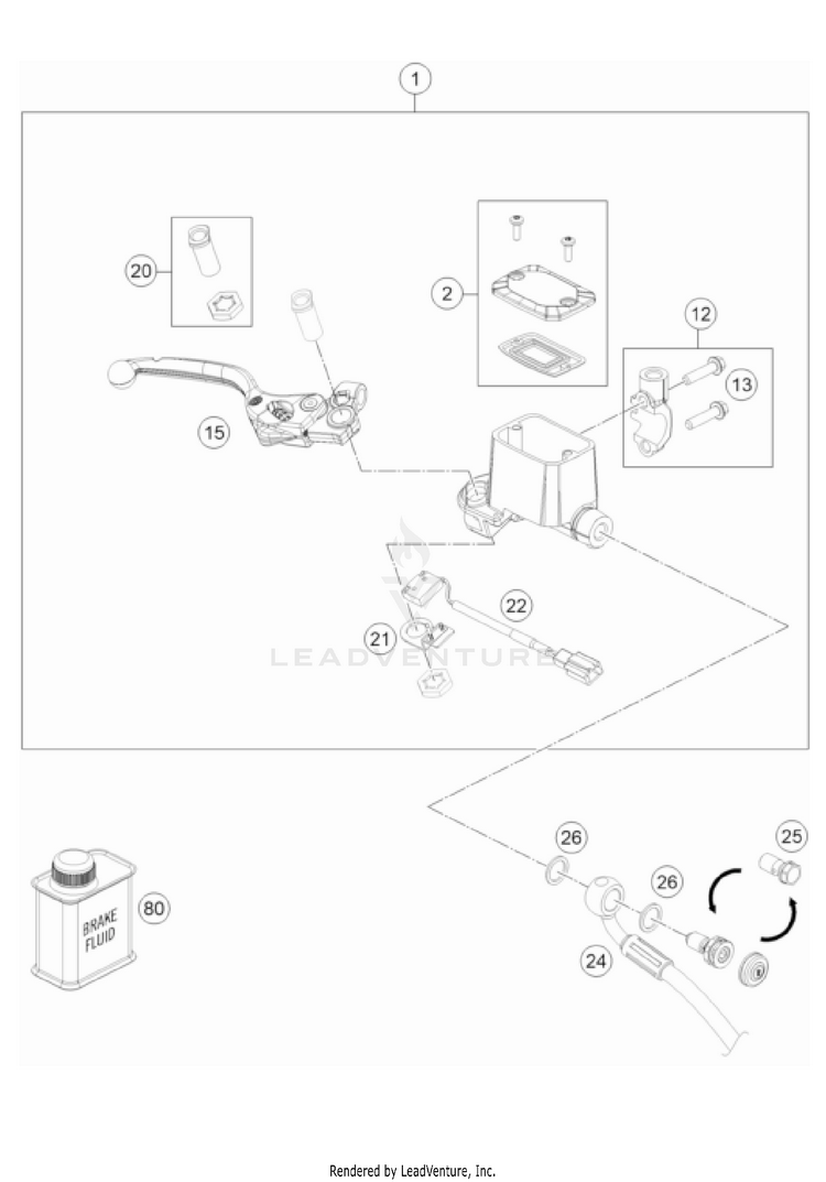 Front Brake Control 701 ENDURO US CHASSIS - 2022 Schematic