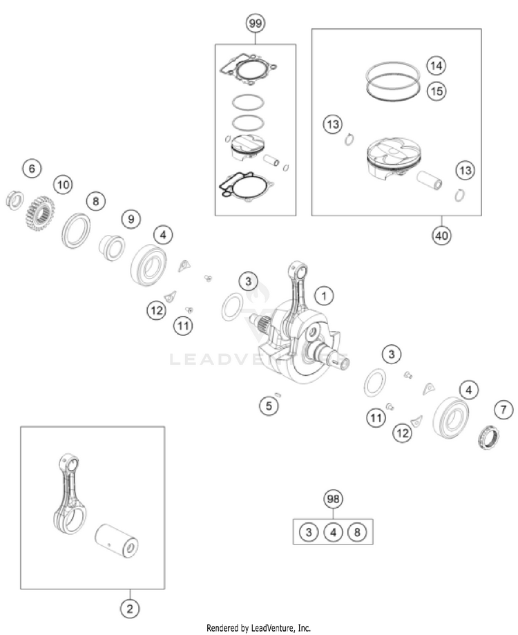 Crankshaft, Piston FX 350 ENGINE - 2025 Schematic