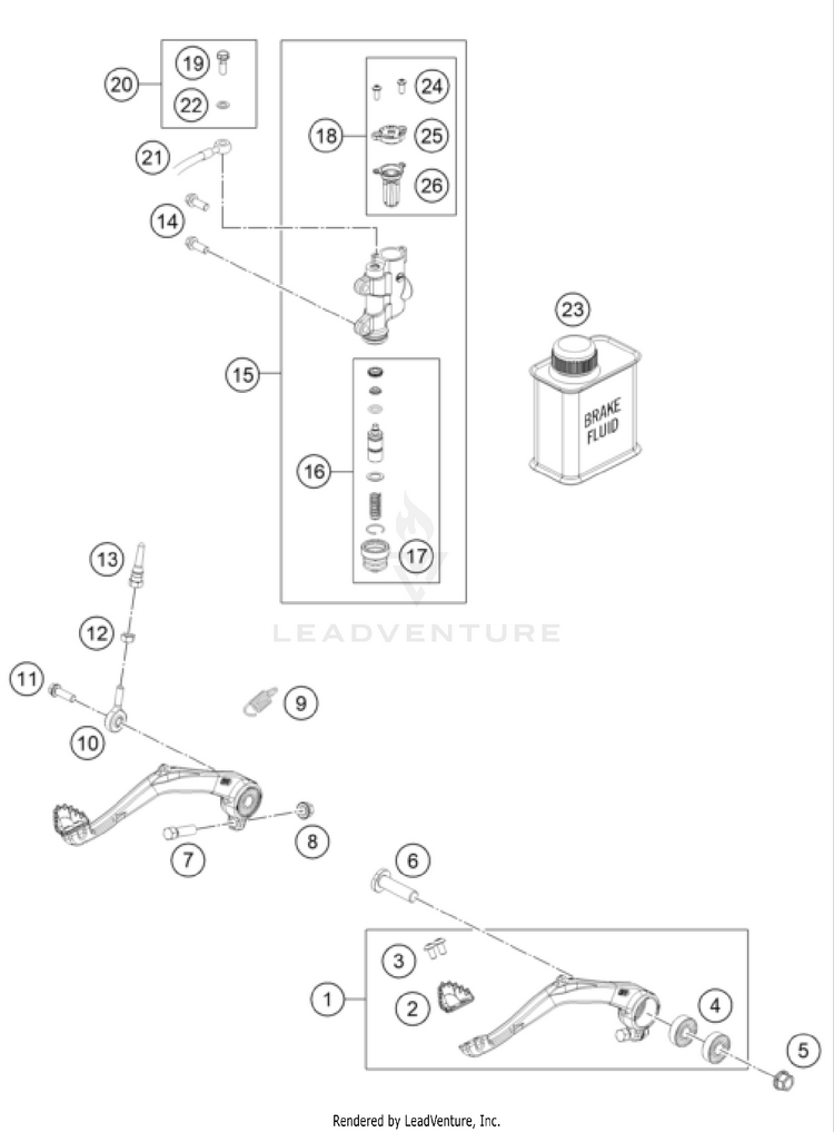 Rear Brake Control TC 65 CHASSIS - 2025 Schematic