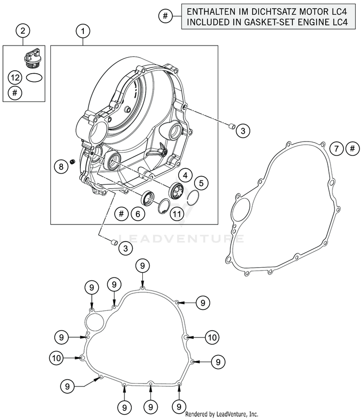 Clutch Cover 701 ENDURO ENGINE - 2019 Schematic
