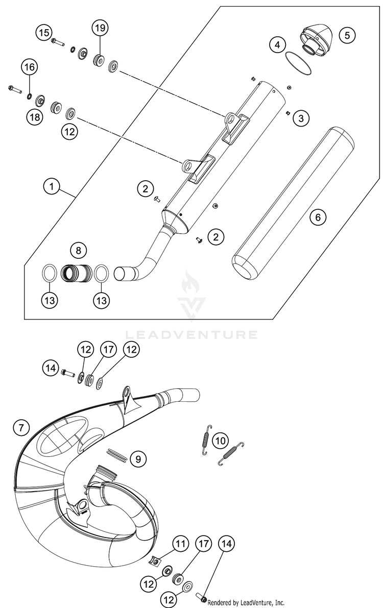 Exhaust System TC 250 CHASSIS - 2020 Schematic