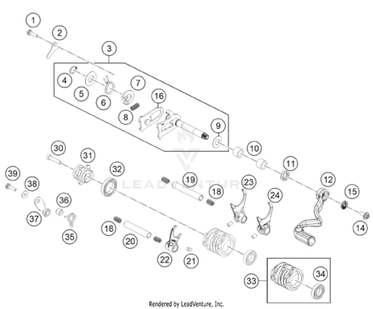 Shifting Mechanism TC 65 ENGINE - 2024 Schematic
