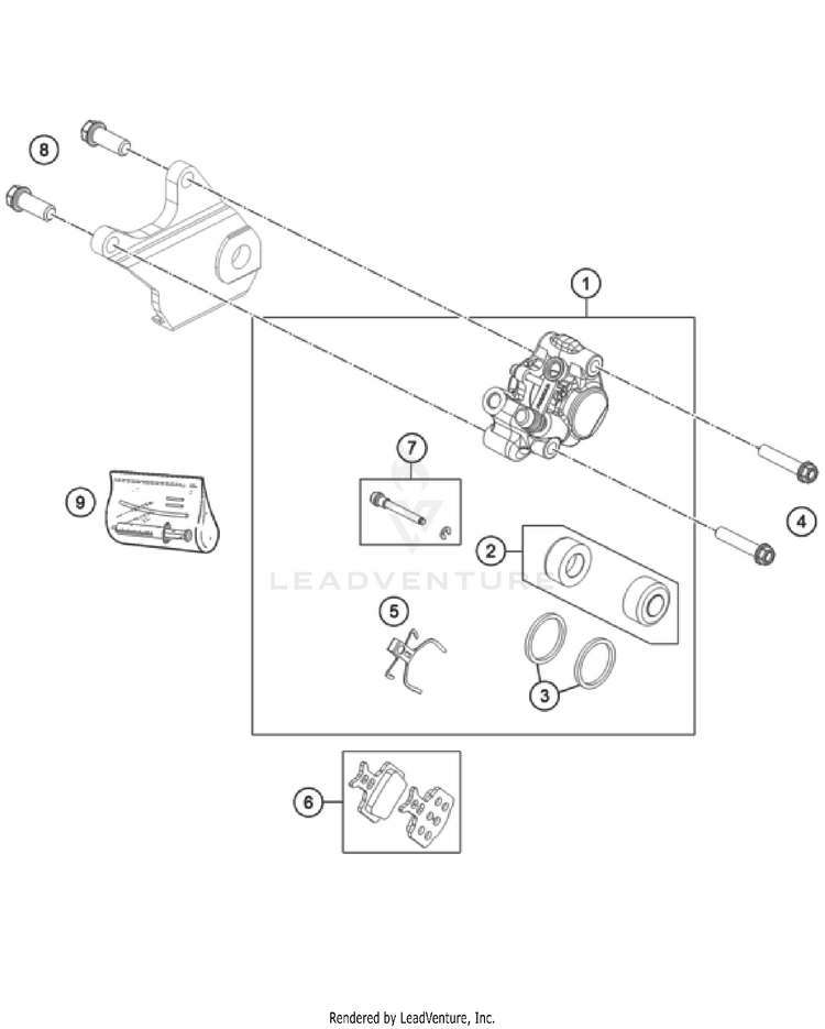 Rear Brake Caliper Schematic