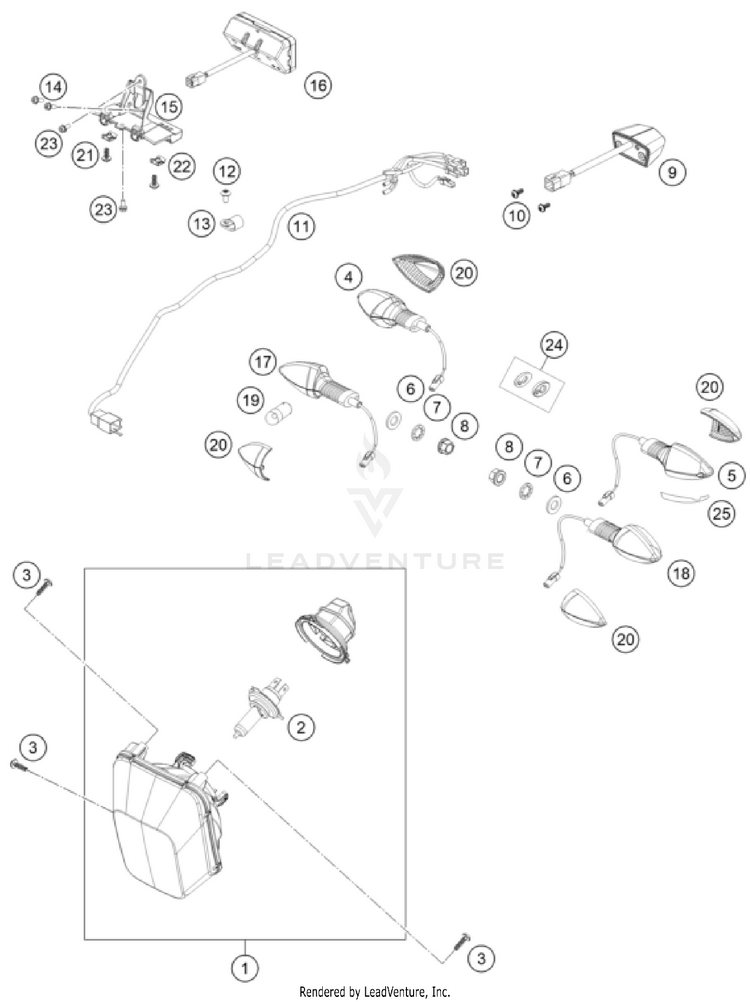 Lighting System 701 ENDURO US CHASSIS - 2024 Schematic