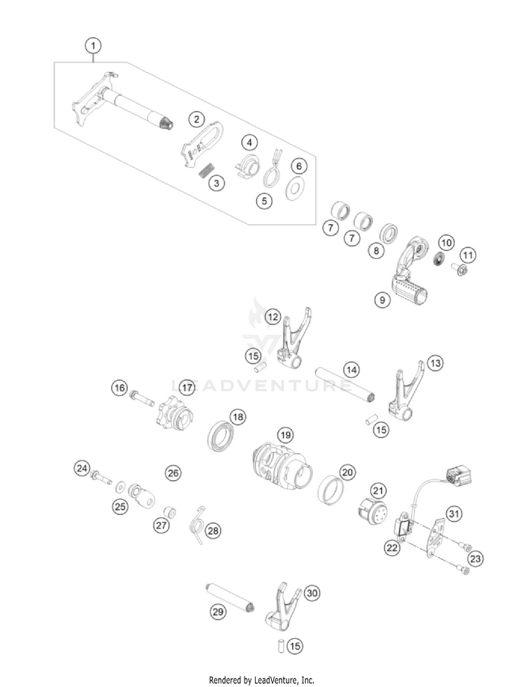 Shifting Mechanism FC 250 Rockstar Ed. Engine - 2022 Schematic