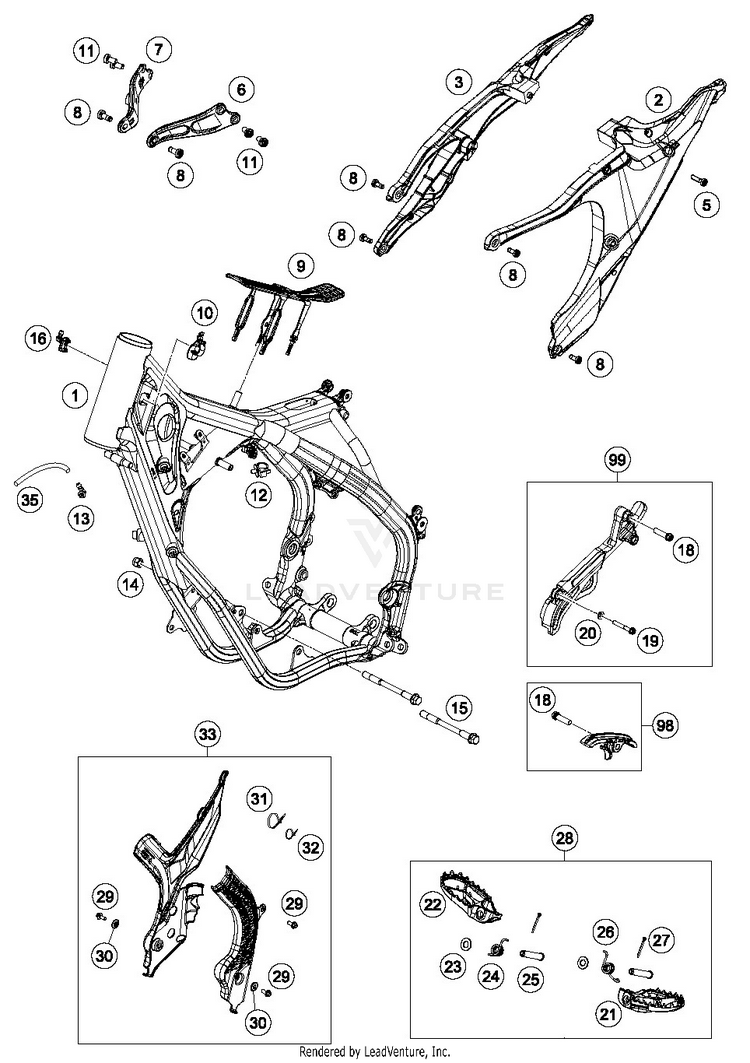 Frame TC 125 CHASSIS - 2019 Schematic