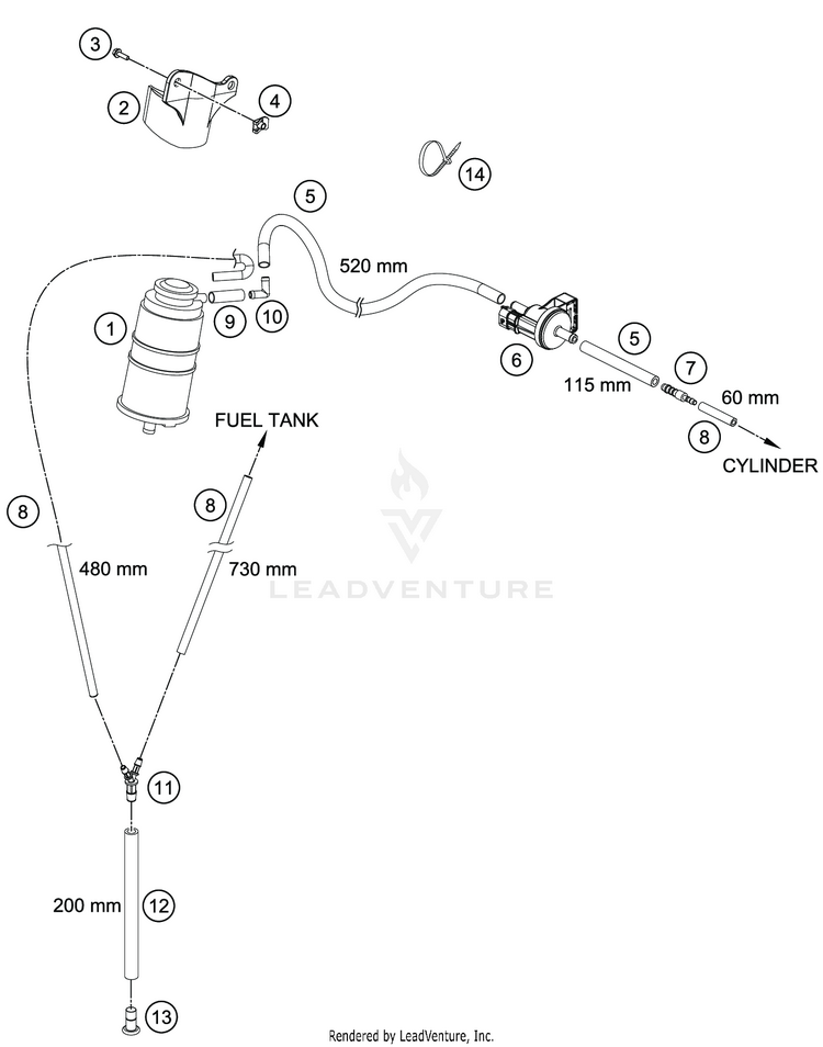 Evaporative Canister 701 SUPERMOTO CHASSIS - 2020 Schematic