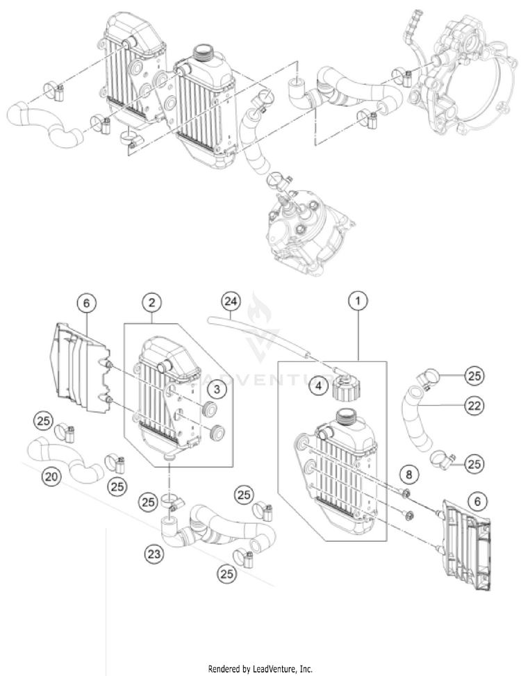 Cooling System TC 50 Engine - 2022 Schematic