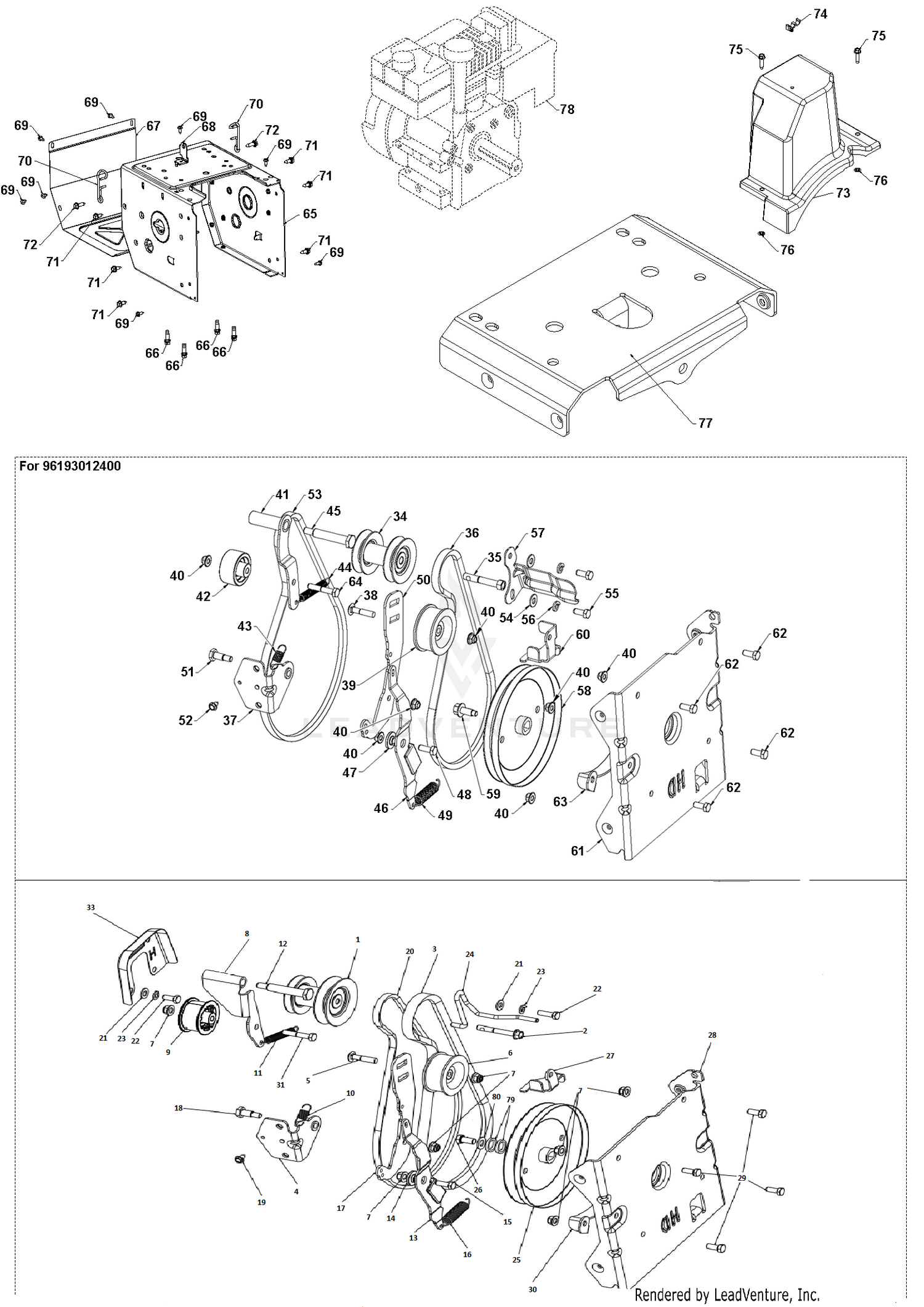 CHASSIS, ENGINE & PULLEYS