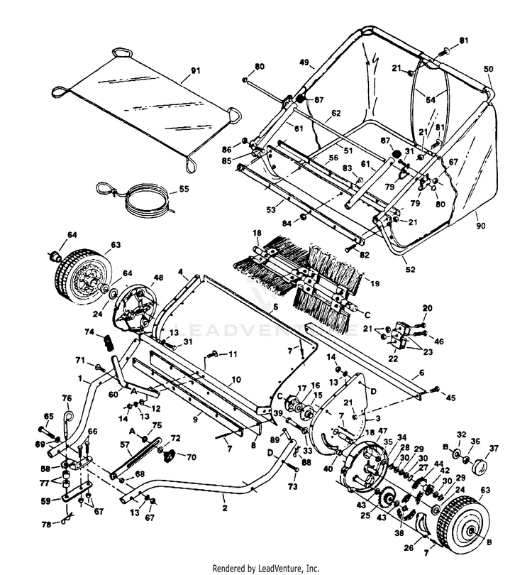 Husqvarna HS 420 Lawn Sweeper (1996-12) Ride Mower Accessory ...