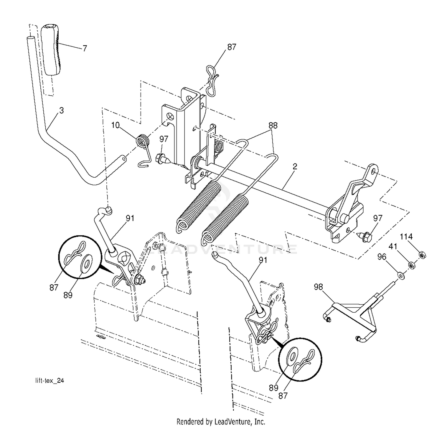 MOWER LIFT LEVER