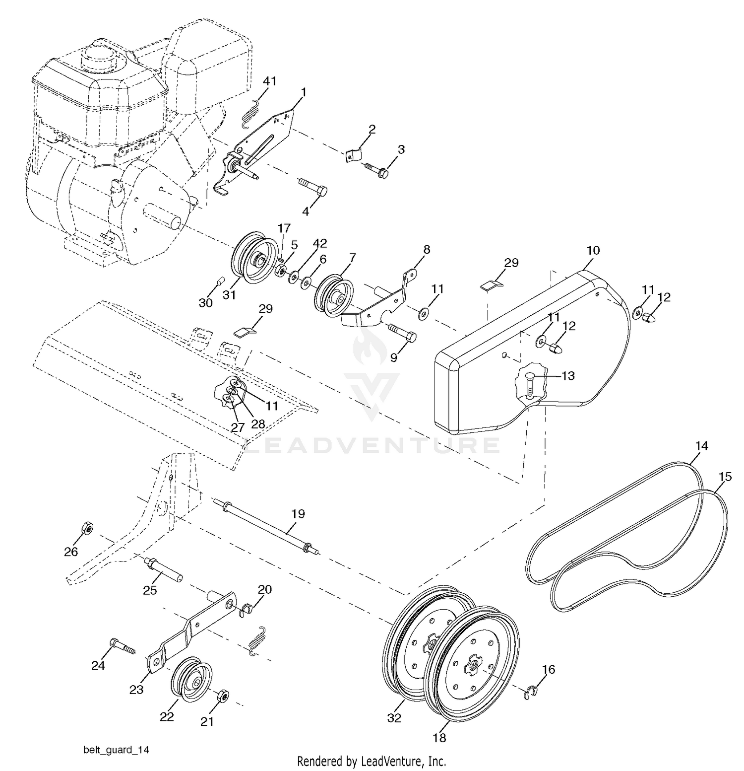 Belt Guard And Pulley Assembly