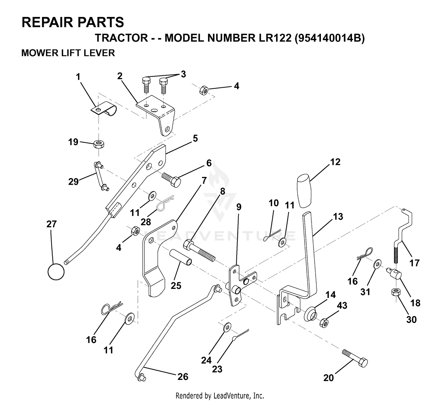 MOWER LIFT LEVER