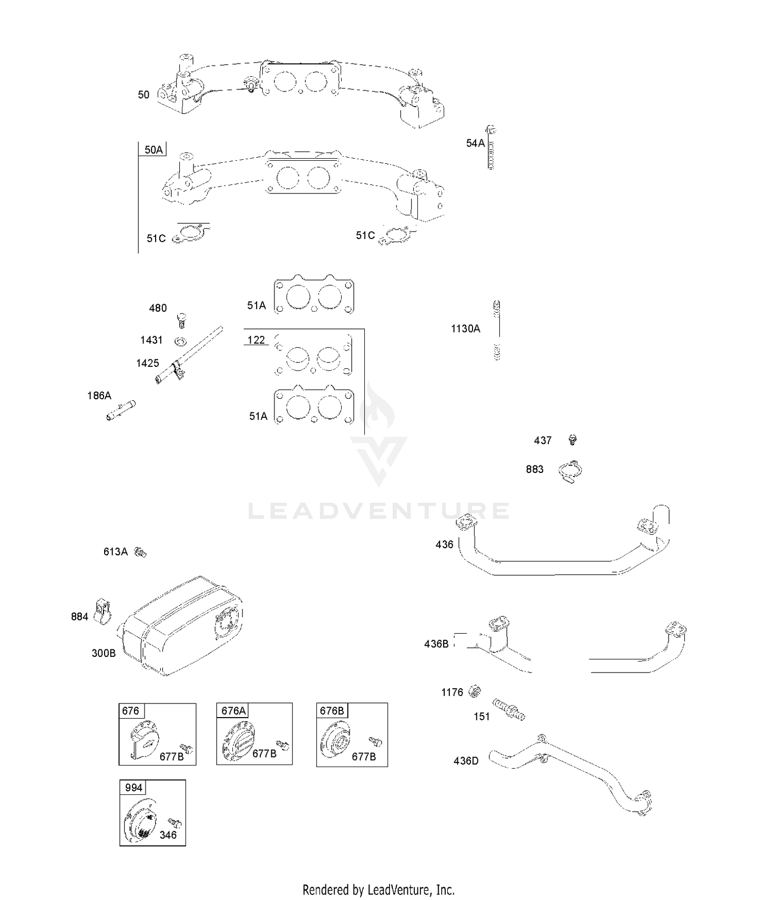 MUFFLER, EXHAUST MANIFOLD, INTAKE MANIFOLD
