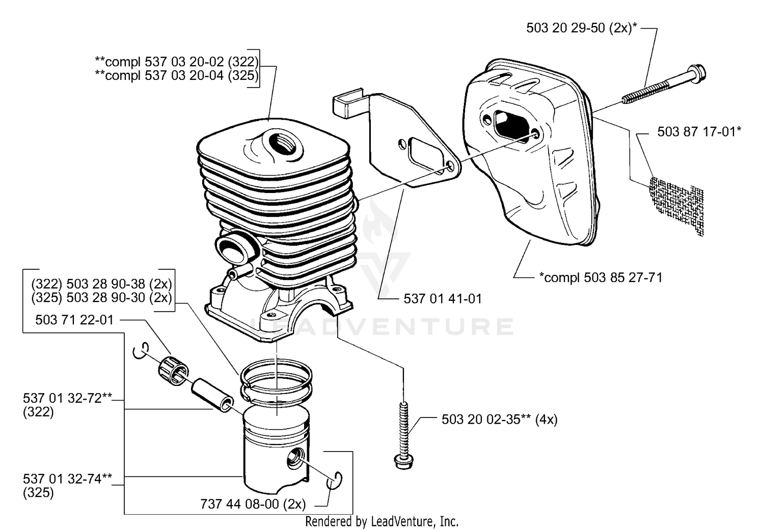 Piston/Cylinder/Muffler