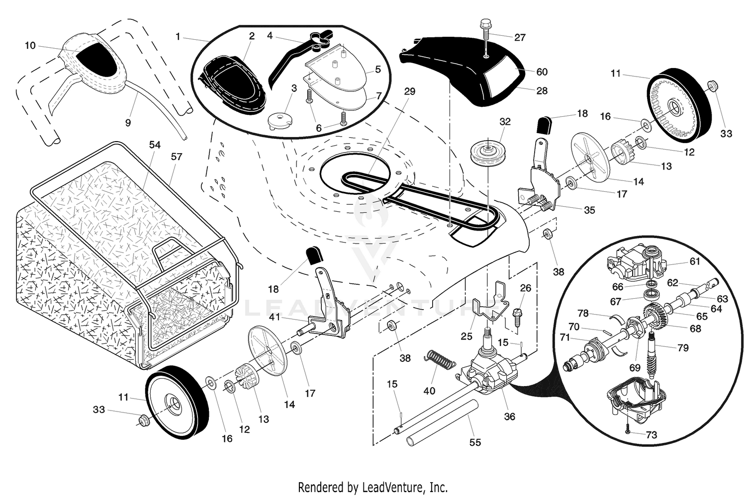 Walk Mower 5521 CHV Repair Parts "B"