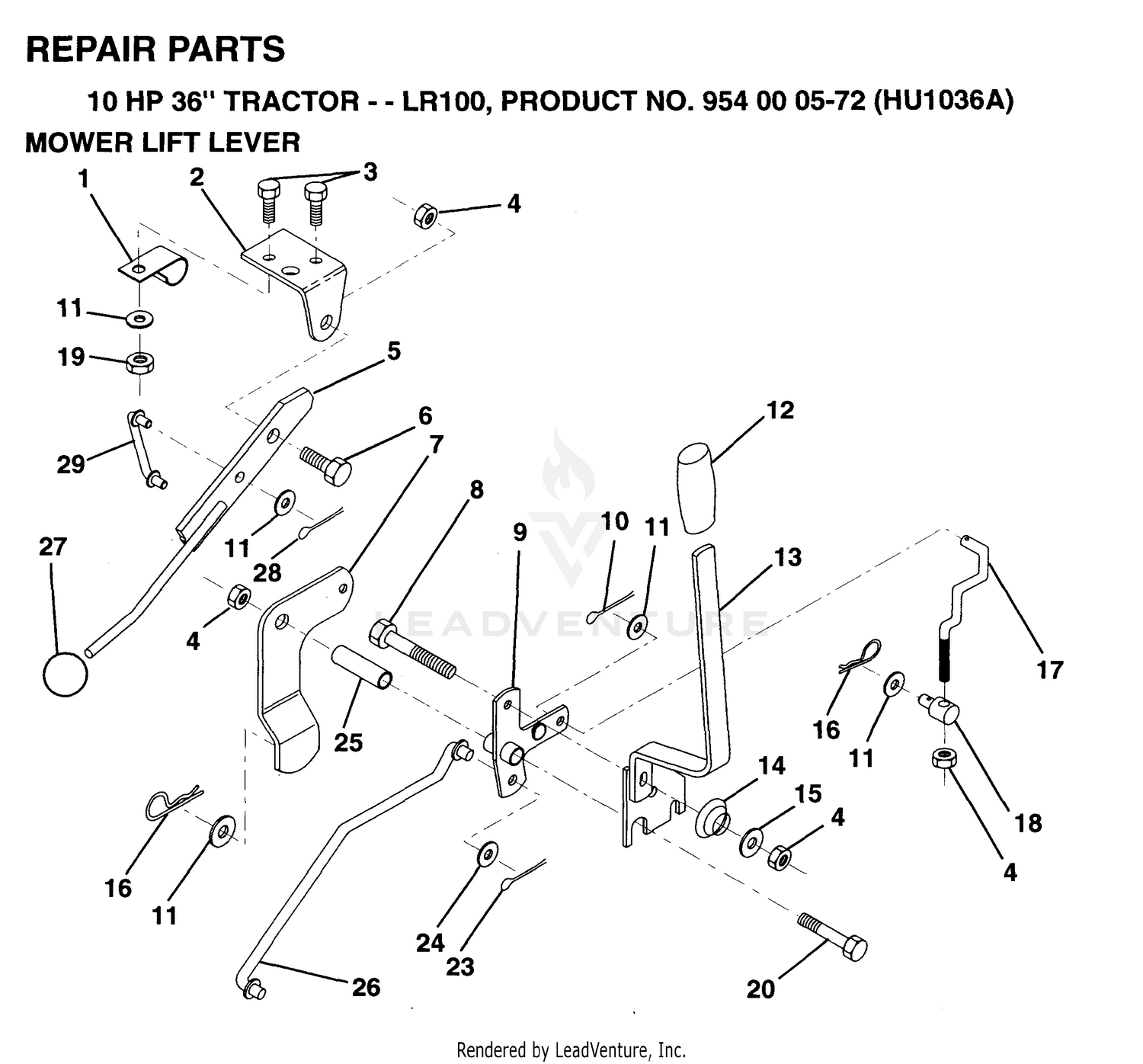 MOWER LIFT LEVER