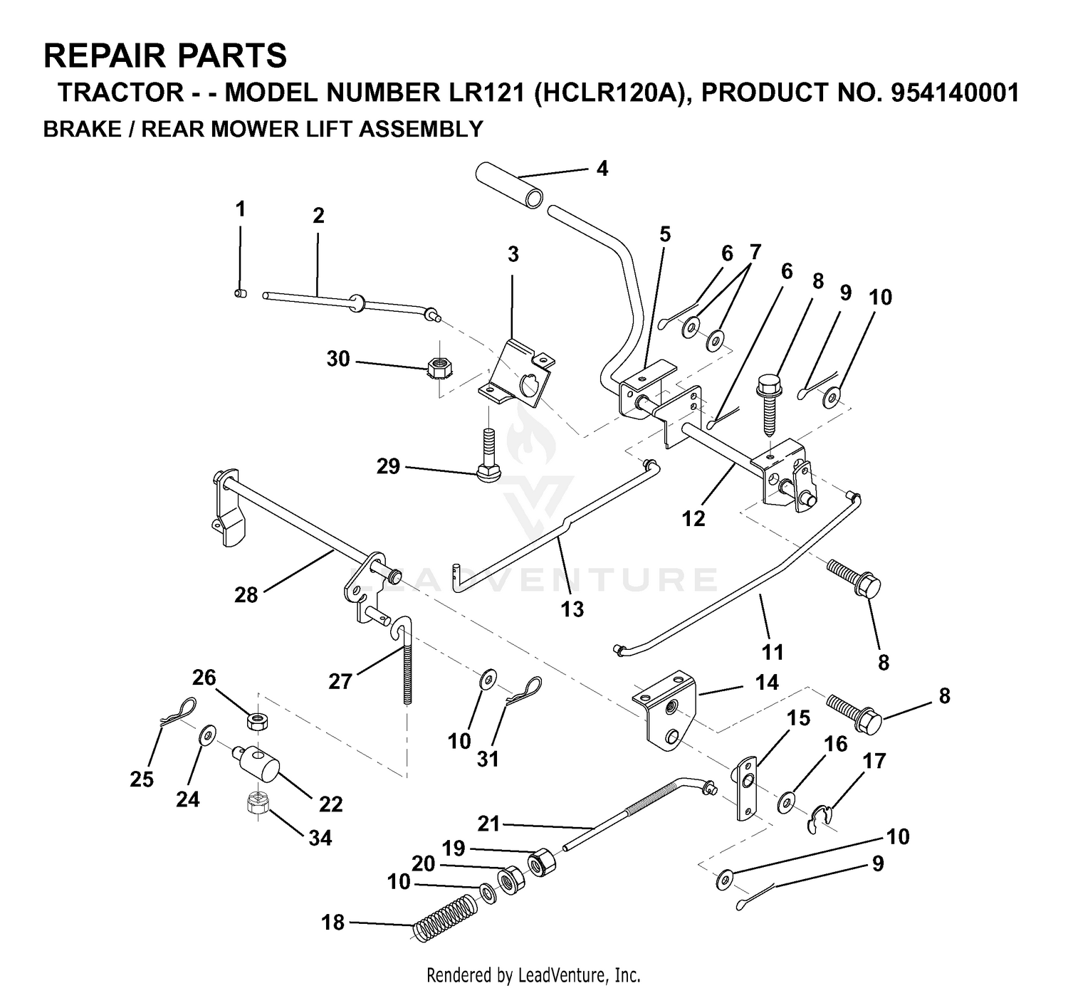 BRAKE / REAR MOWER LIFT
