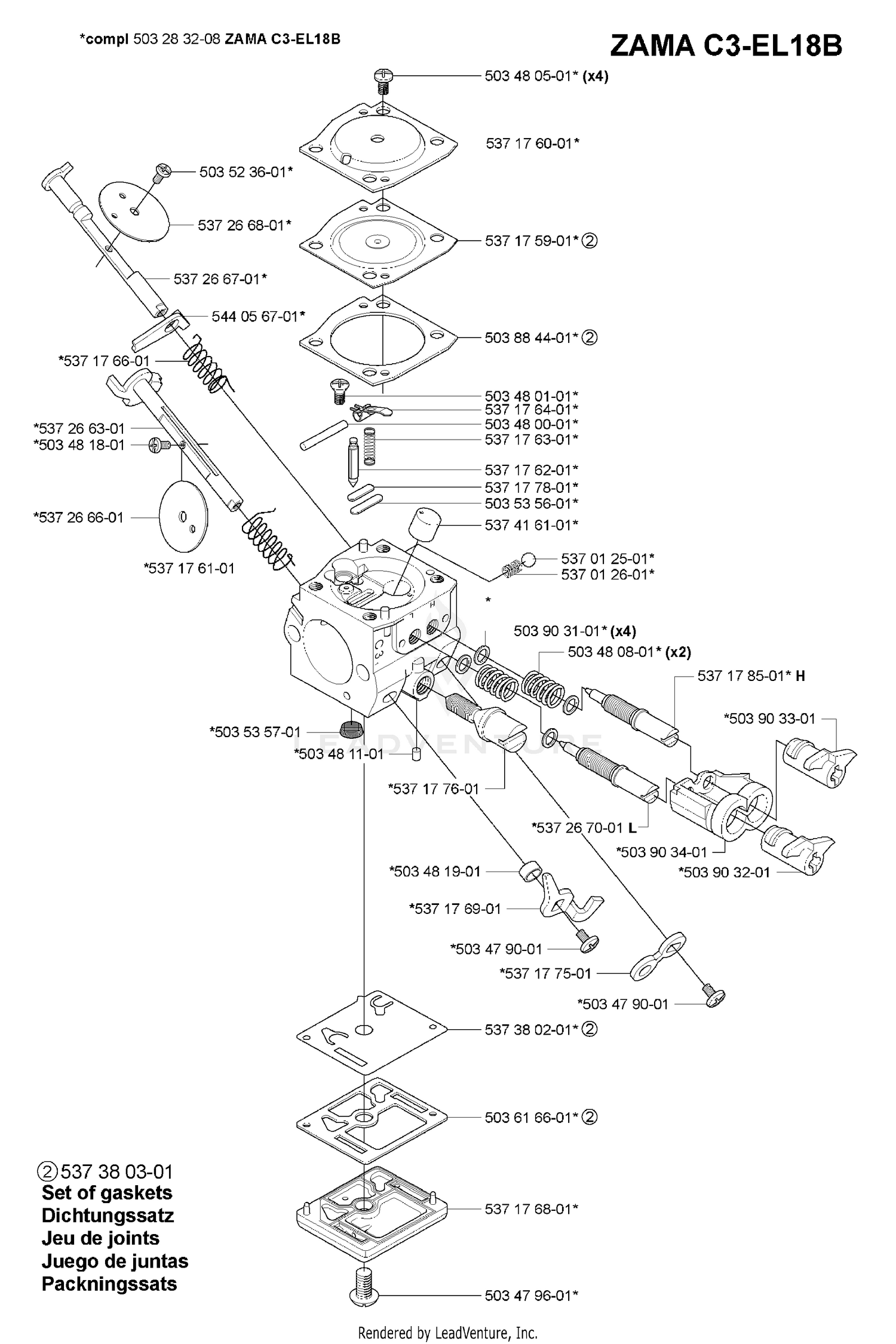 Carburetor Parts (Zama C3-EL18B)