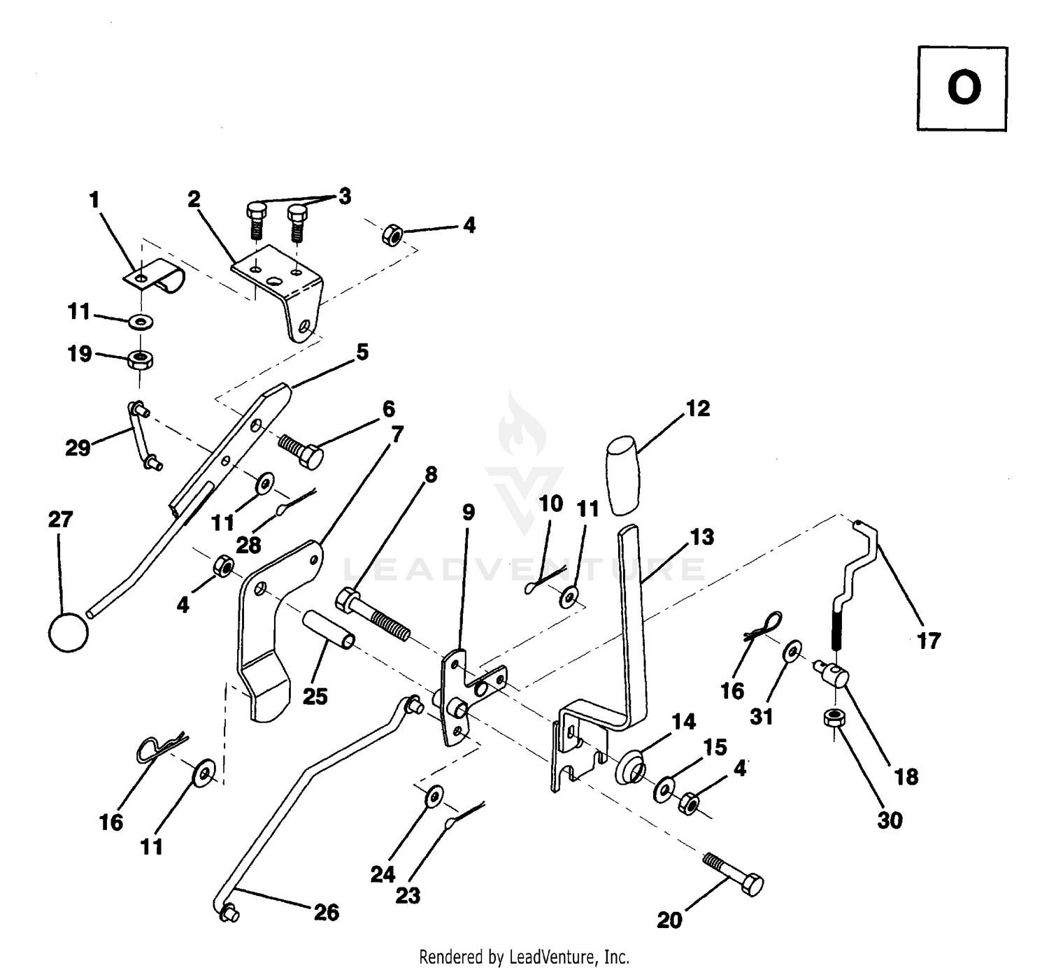 MOWER LIFT LEVER