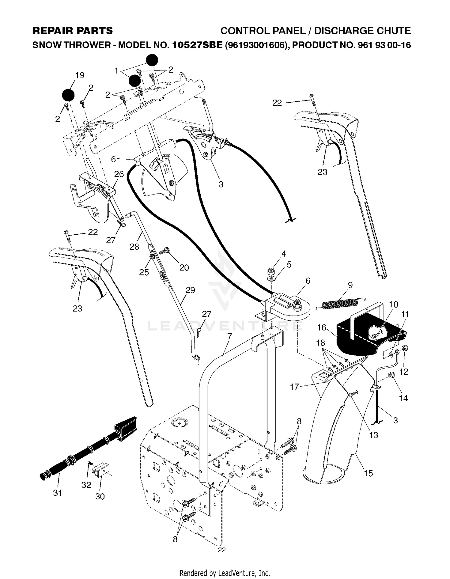 CONTROL PANEL & DISCHARGE CHUTE