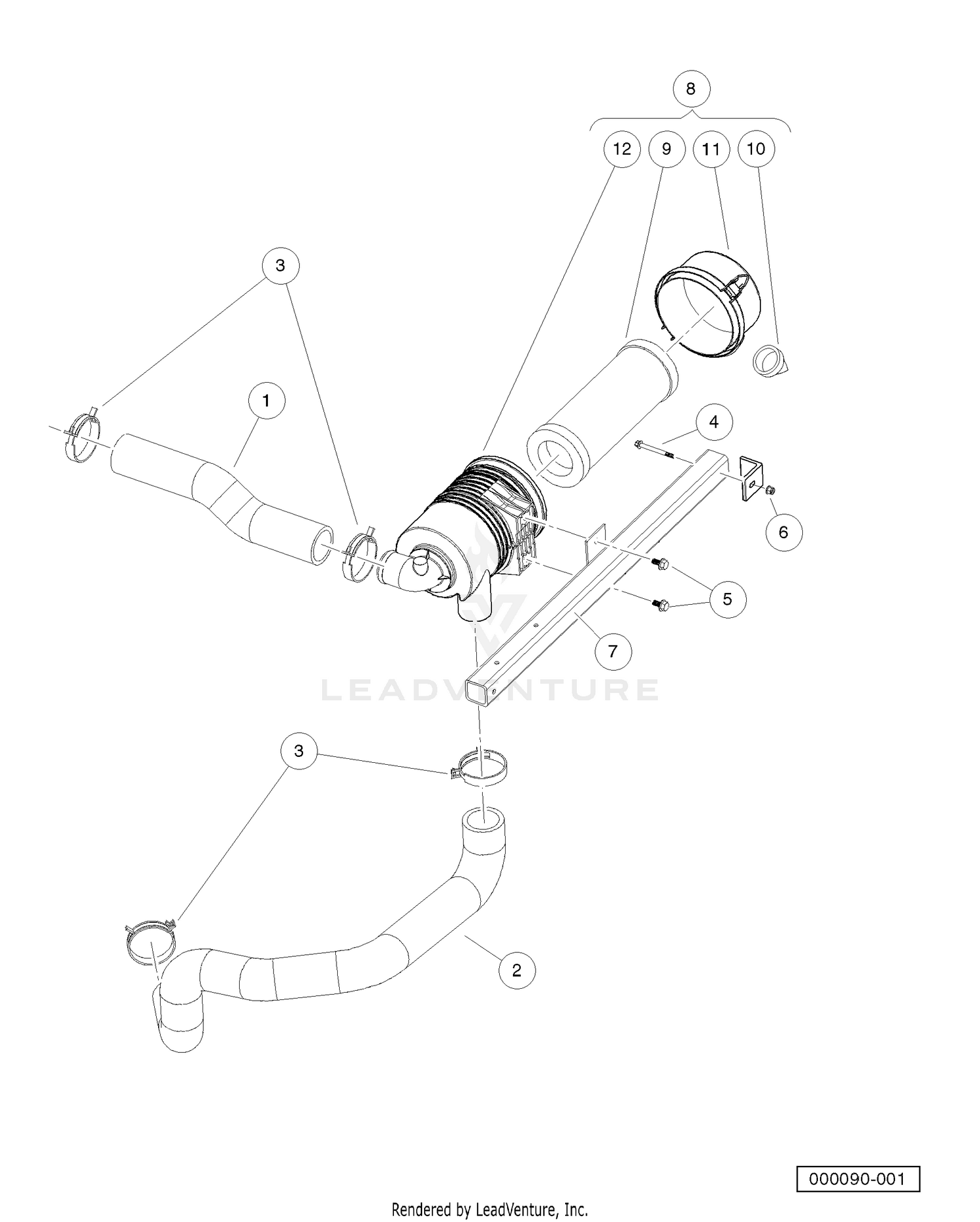 Intake Duct and Air Box Assembly Honda Gasoline Vehicles