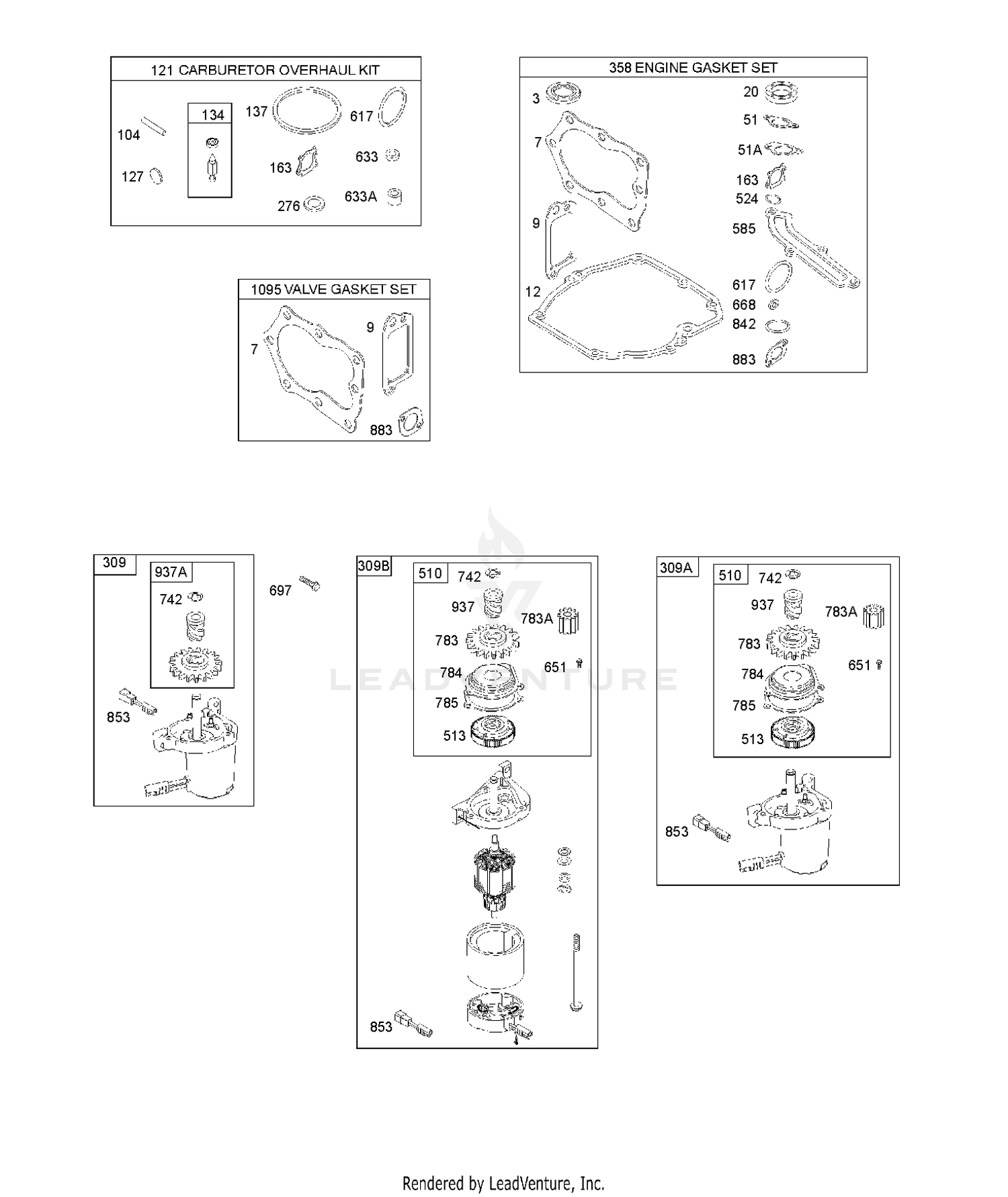 ELECTRIC STARTER, GASKET KITS