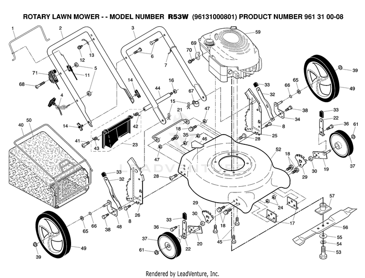 Husqvarna R53 W - 96131000801 (2006-05) Walk Behind Mower | Partswarehouse