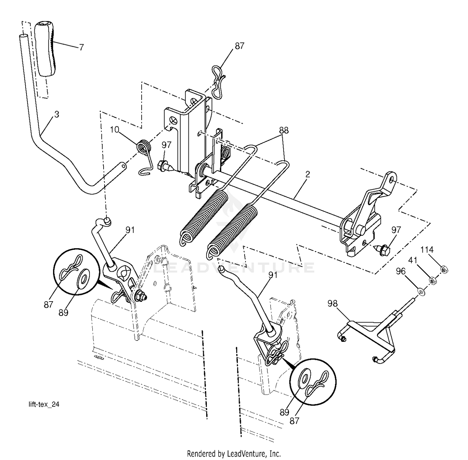 MOWER LIFT LEVER