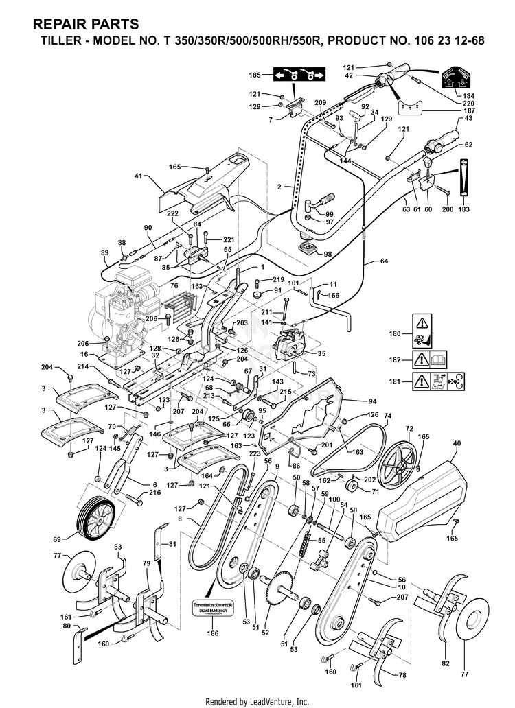 Husqvarna T550 R (200003) Cultivator/Tiller Partswarehouse