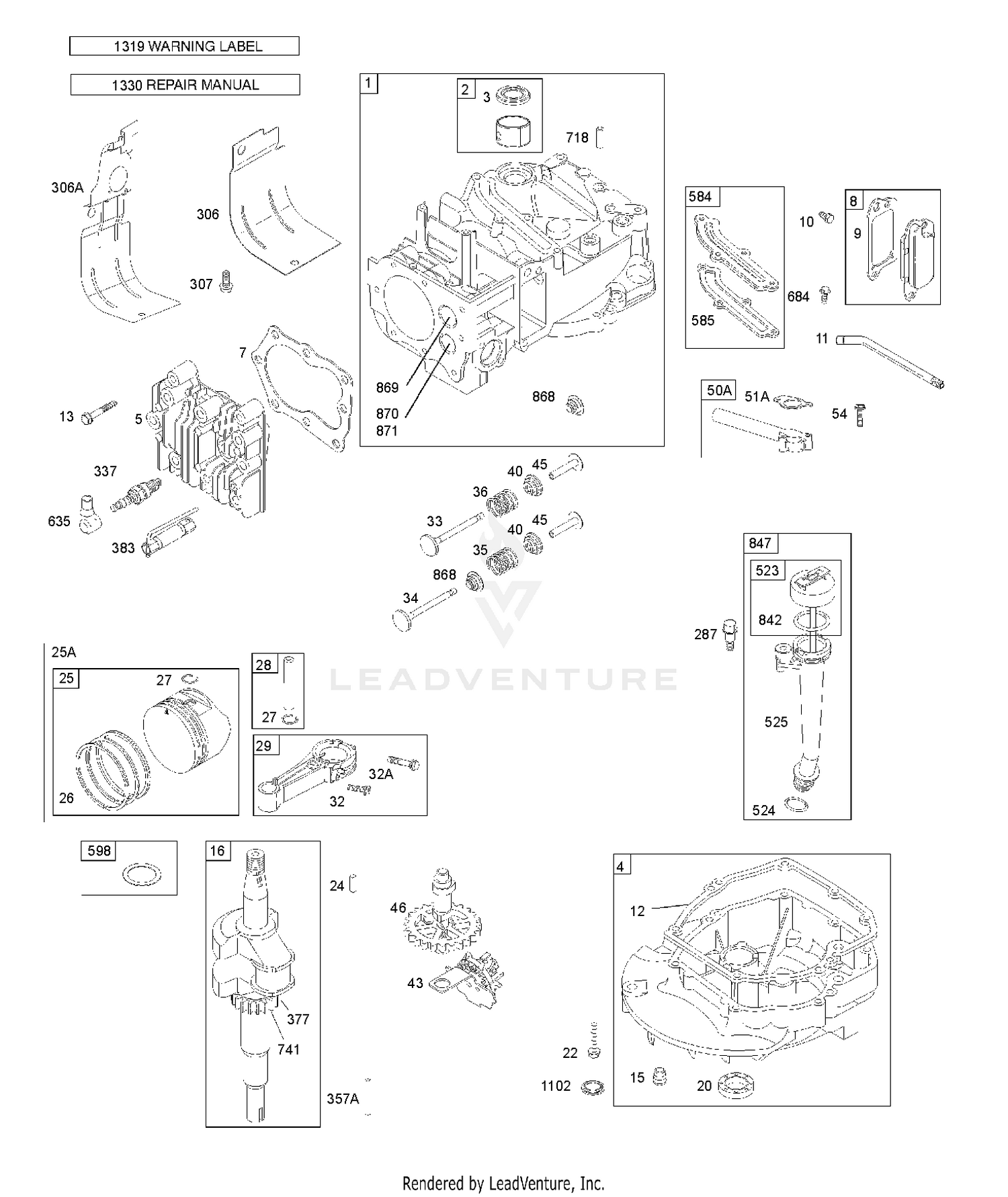 CAMSHAFT, CRANKSHAFT, CYLINDER, ENGINE SUMP, LUBRICATION, PISTON GROUP, VALVES 4