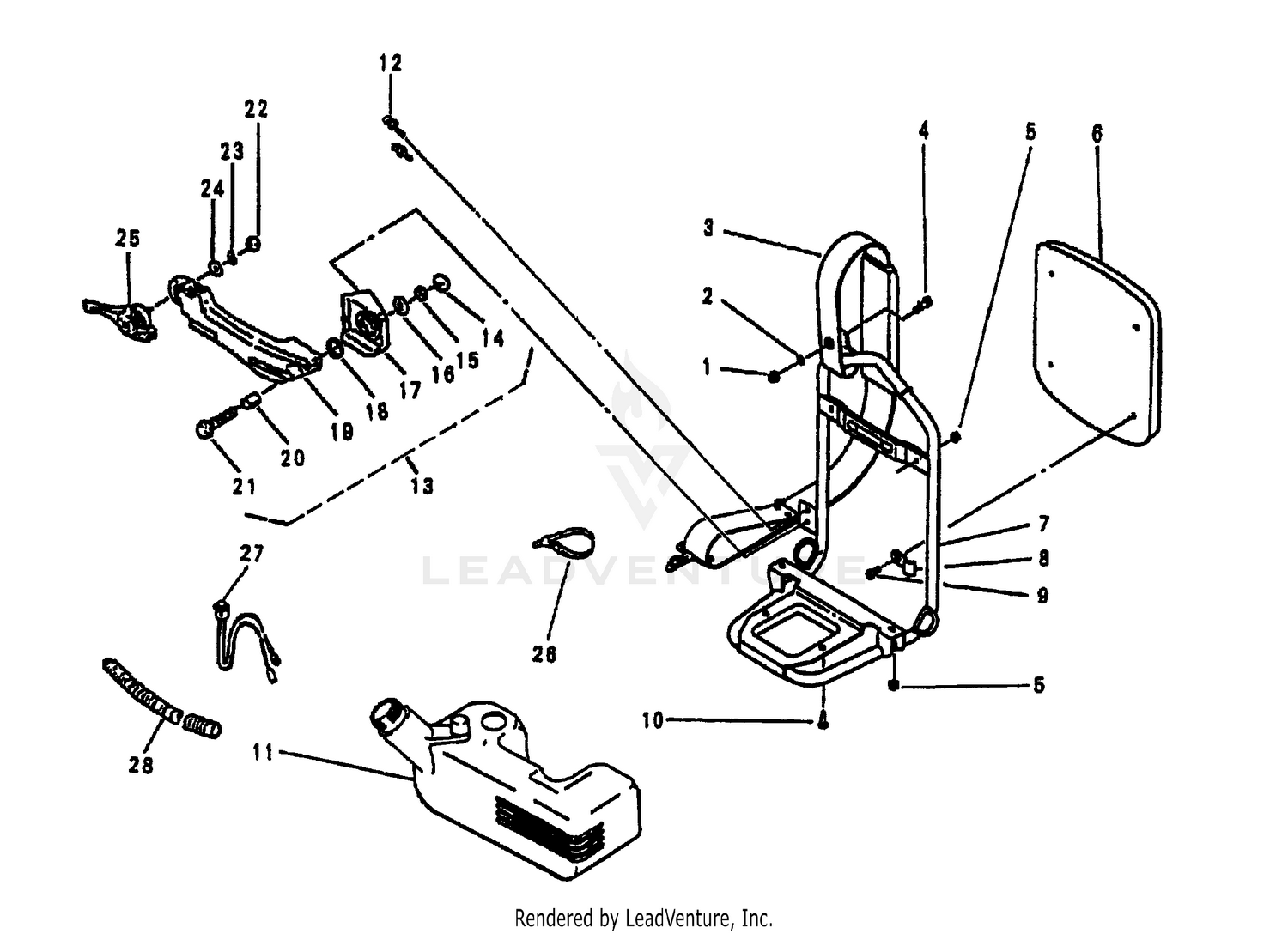 Throttle Assy. & Backpack Frame & Fuel Tank