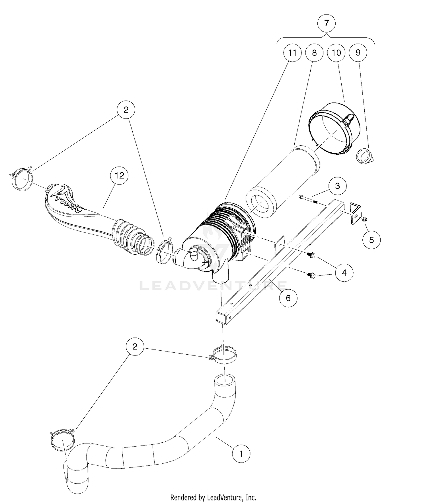 Intake Duct And Air Box Assembly-Kawasaki Gasoline Vehicles