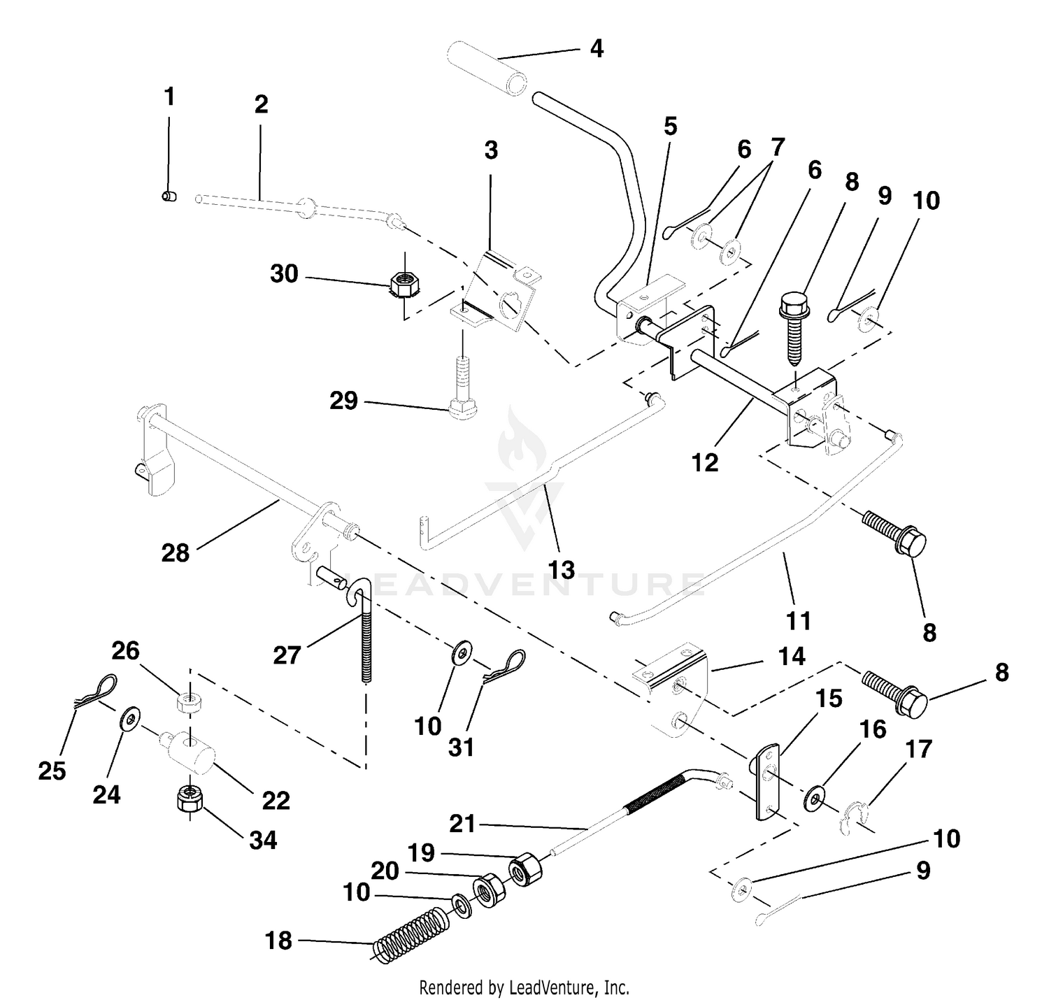 Brake/Rear Mower Lift Assembly