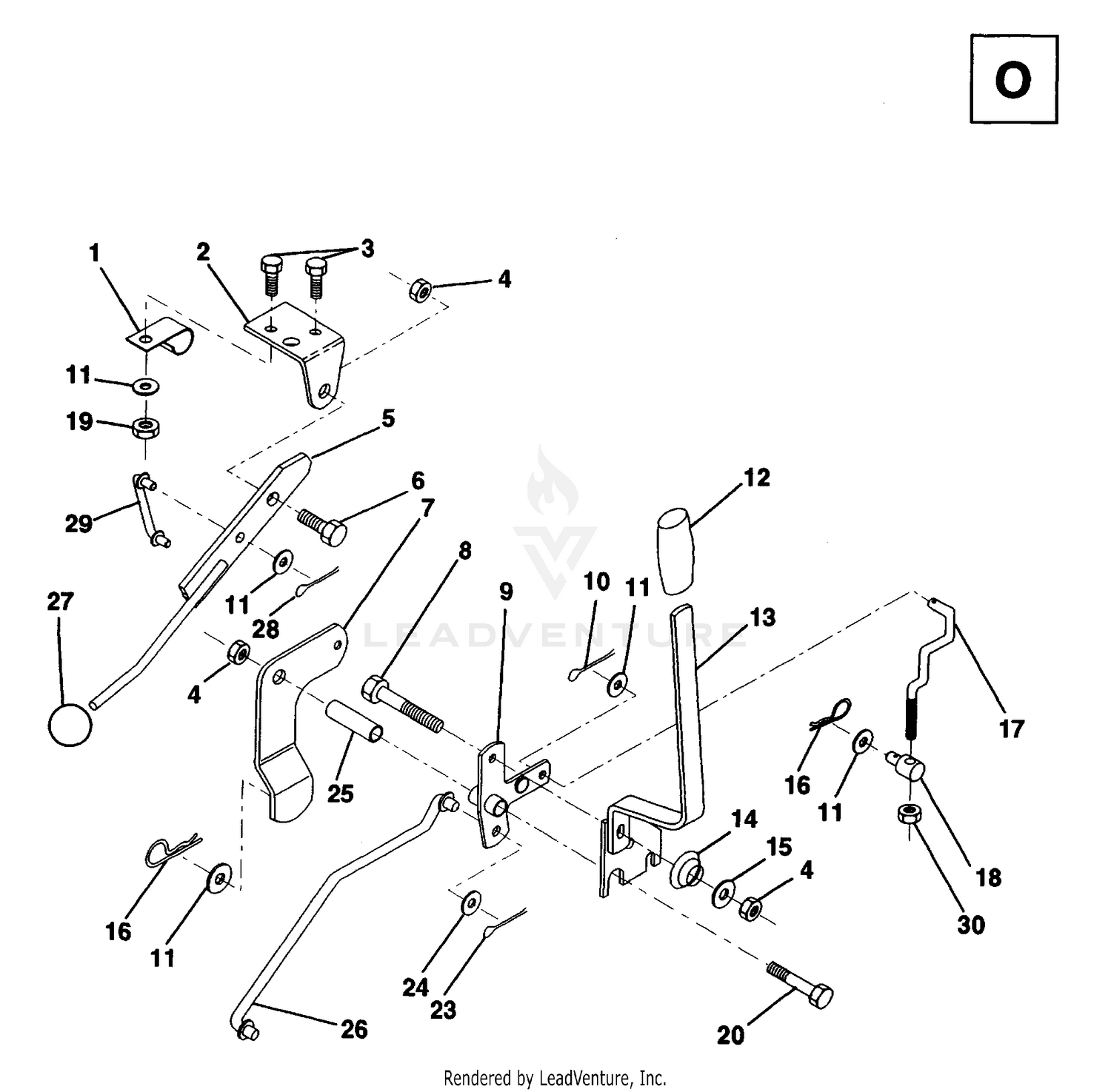 MOWER LIFT LEVER