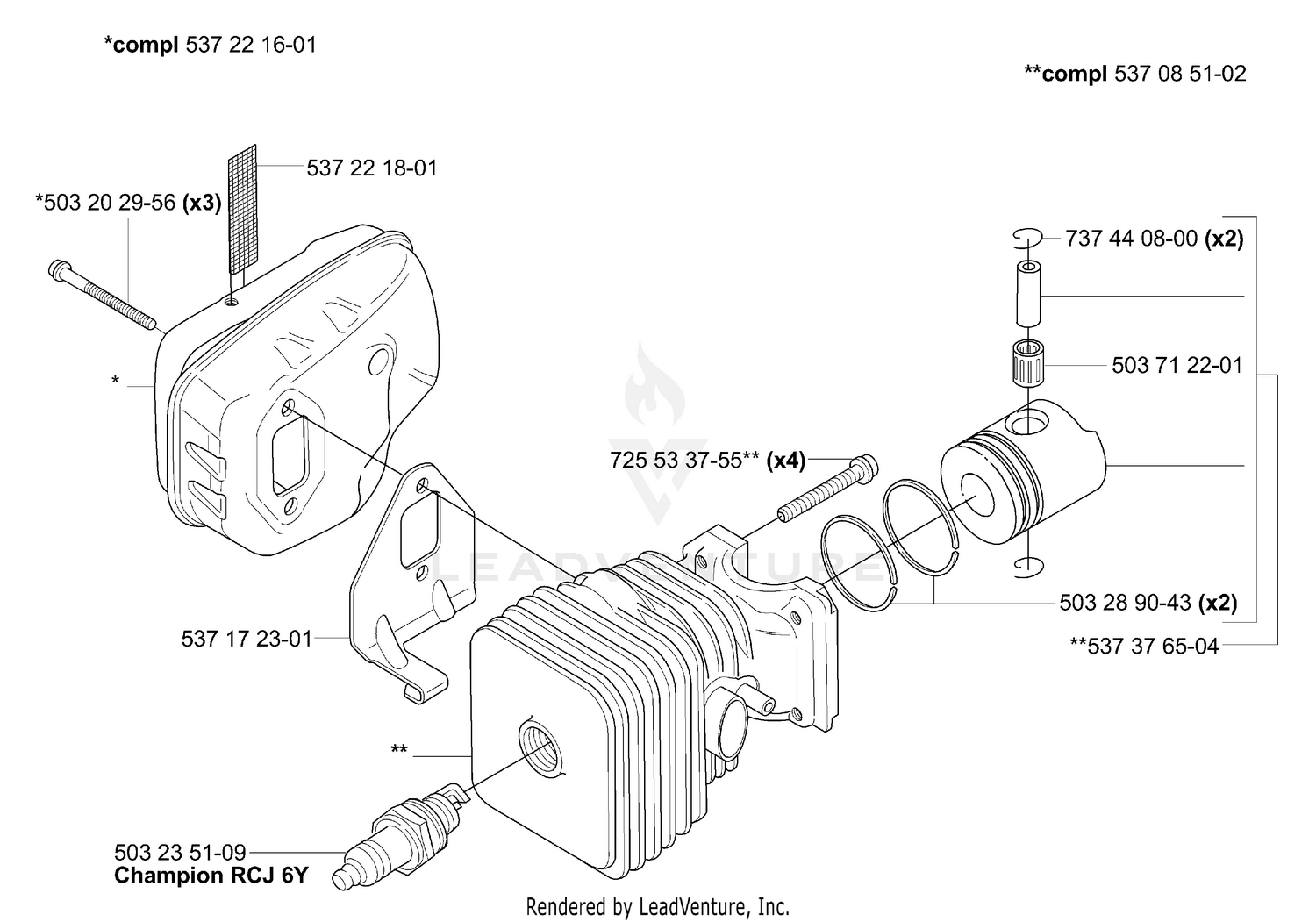 Piston/Cylinder/Muffler