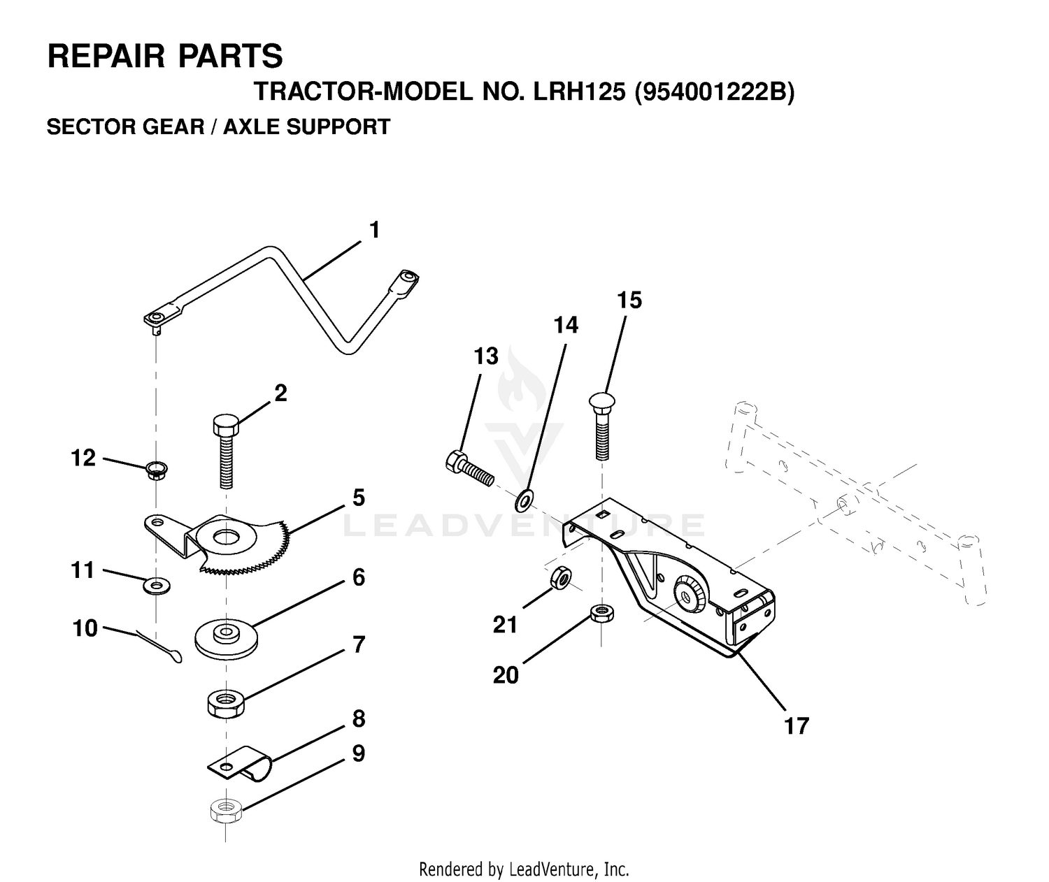 SECTOR GEAR / AXLE SUPPORT