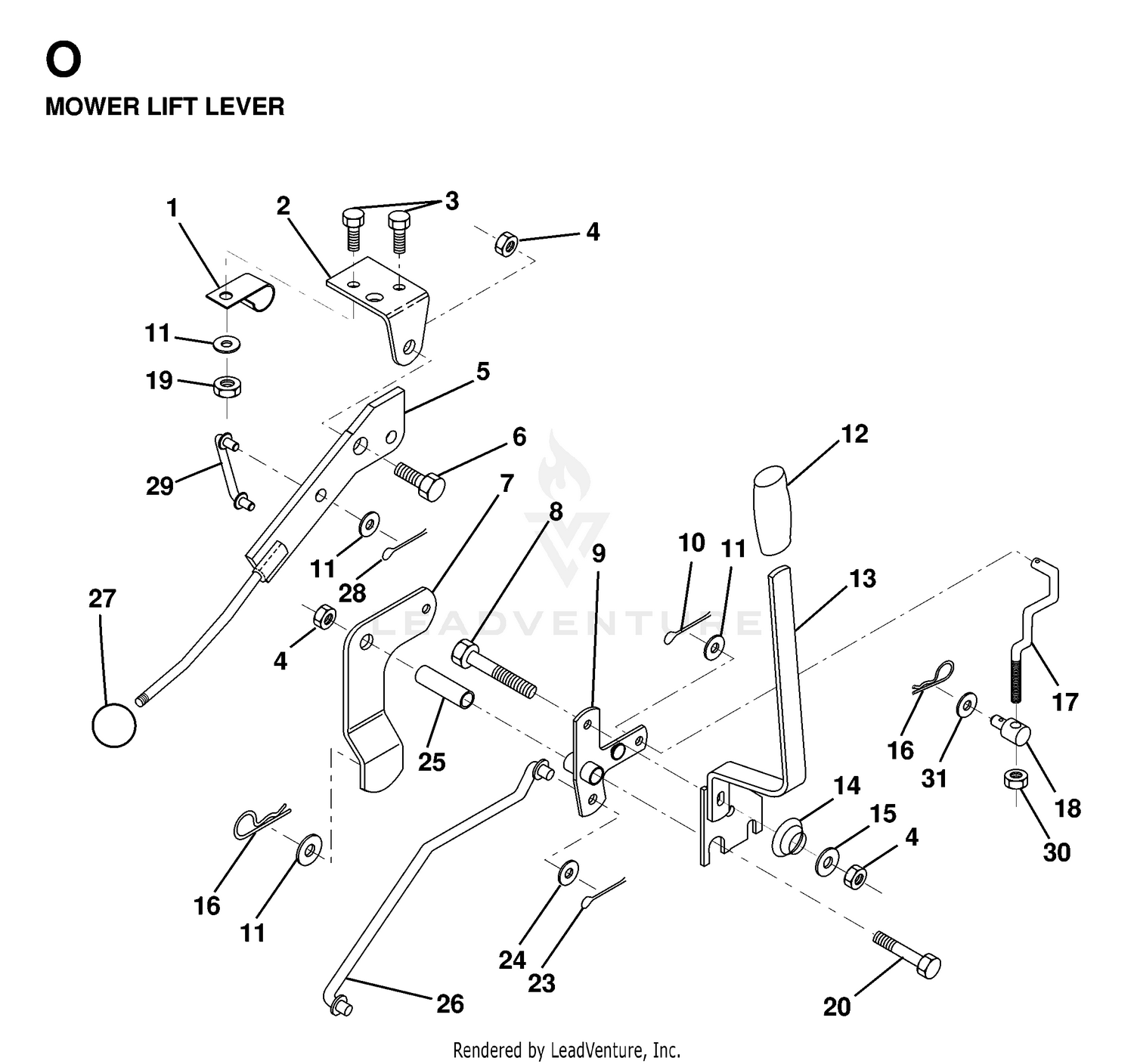 MOWER LIFT LEVER