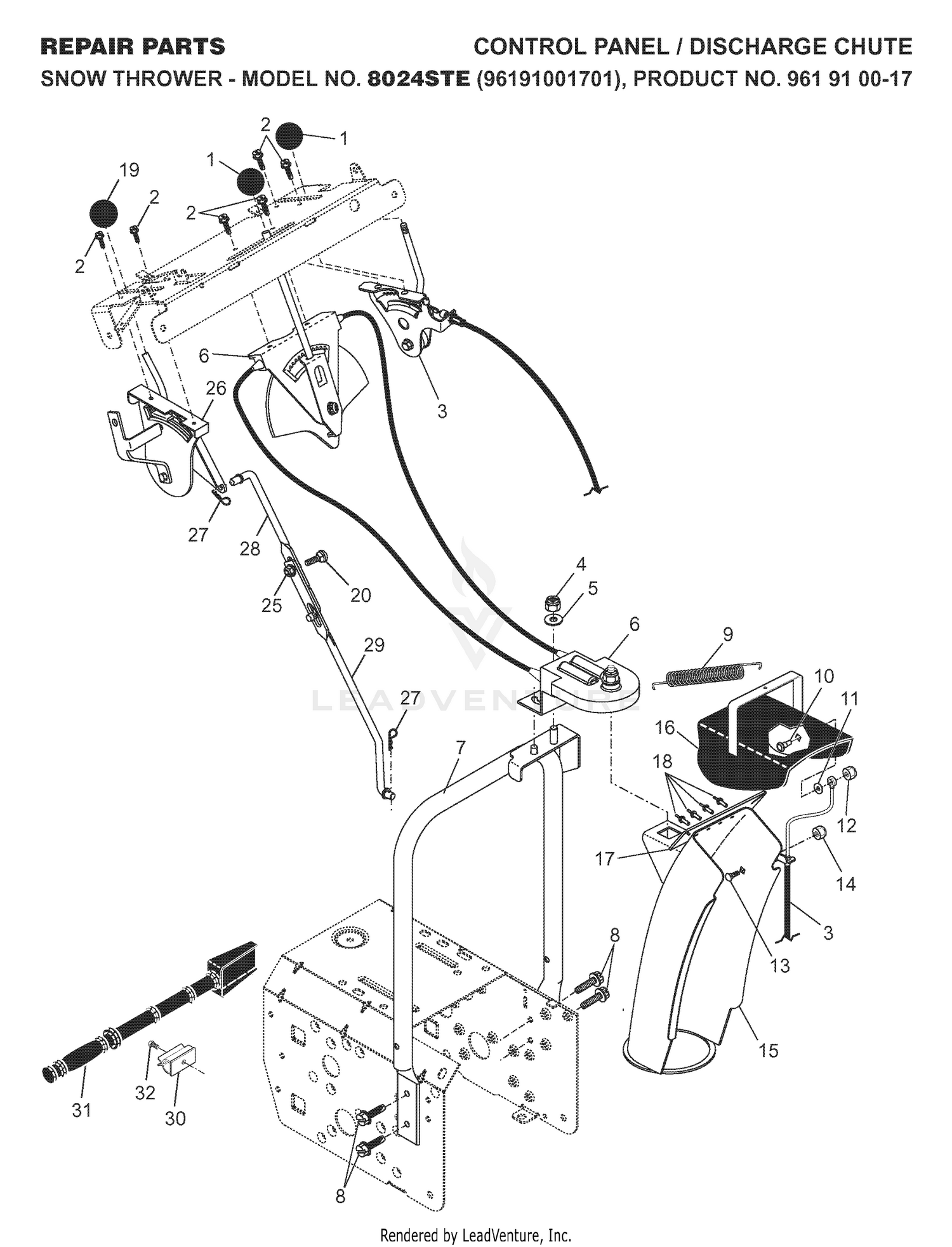 CONTROL PANEL & DISCHARGE CHUTE