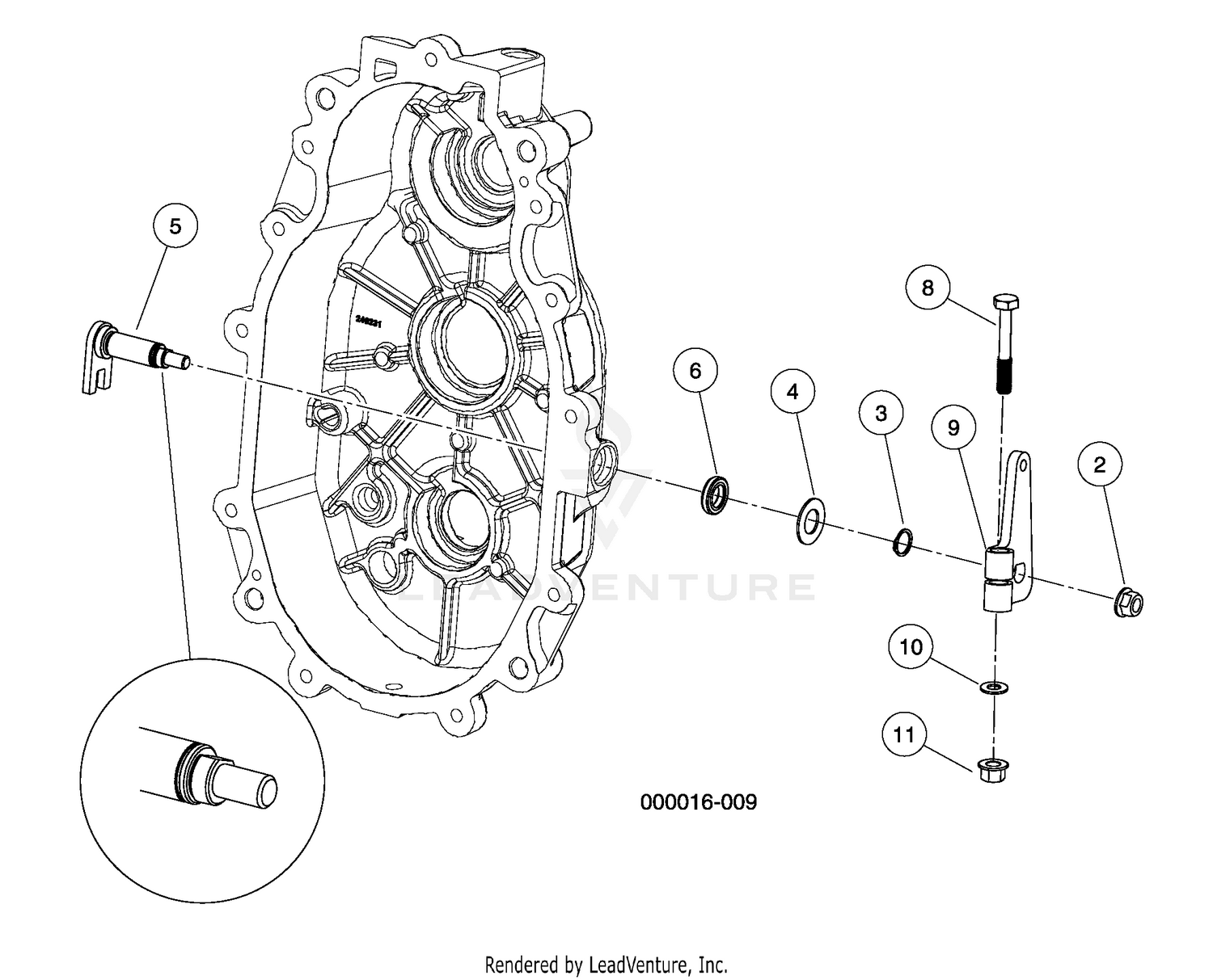 Transmission Shift Shaft and Bell Crank (Style A)