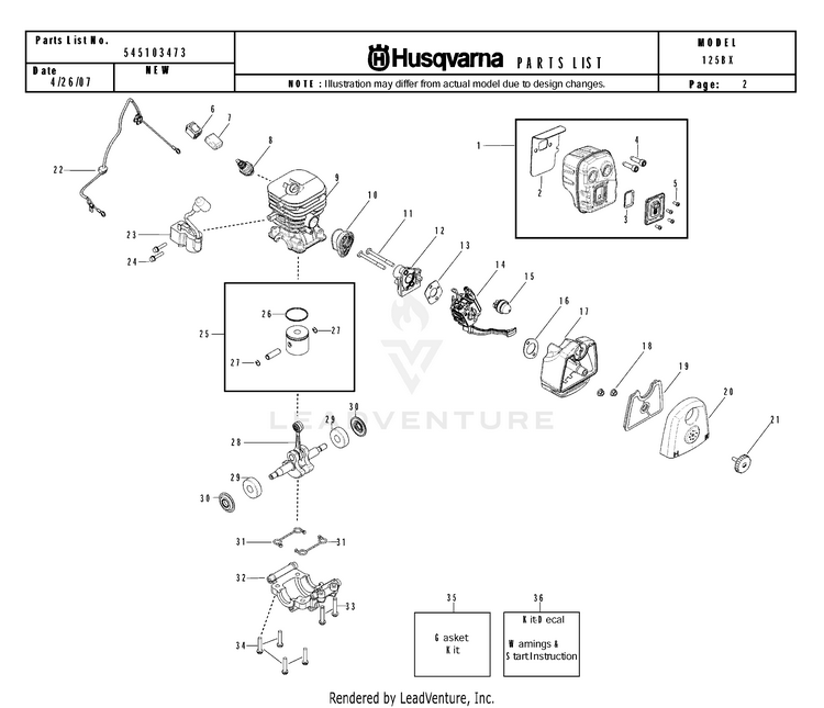 Husqvarna 125 BX (2007180000120082200000) BLOWERS Partswarehouse