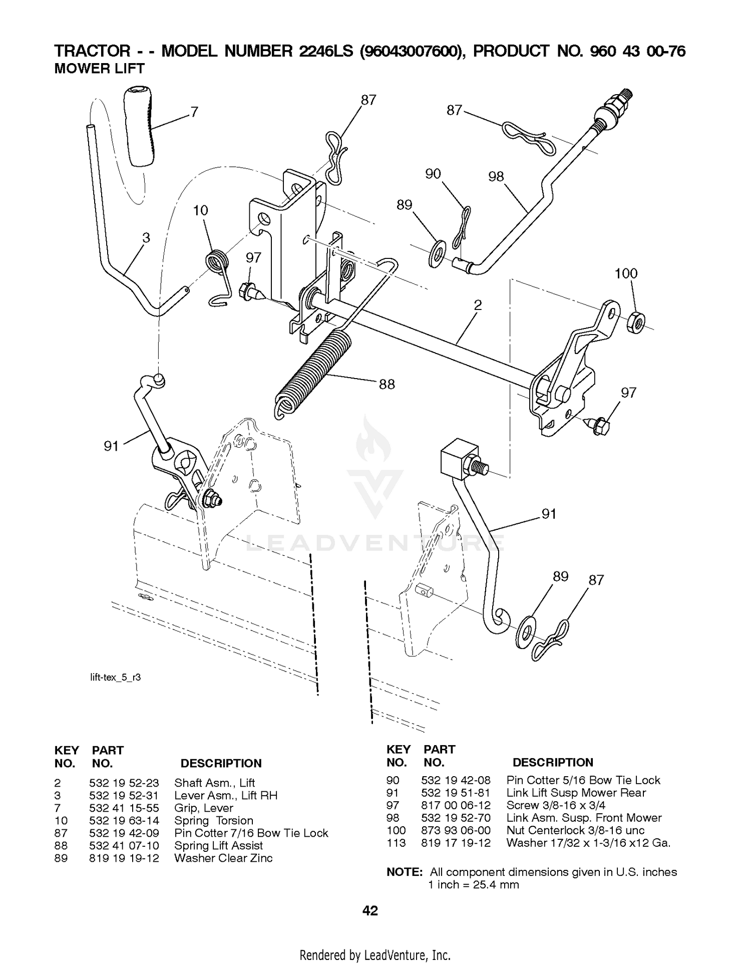 MOWER LIFT / DECK LIFT