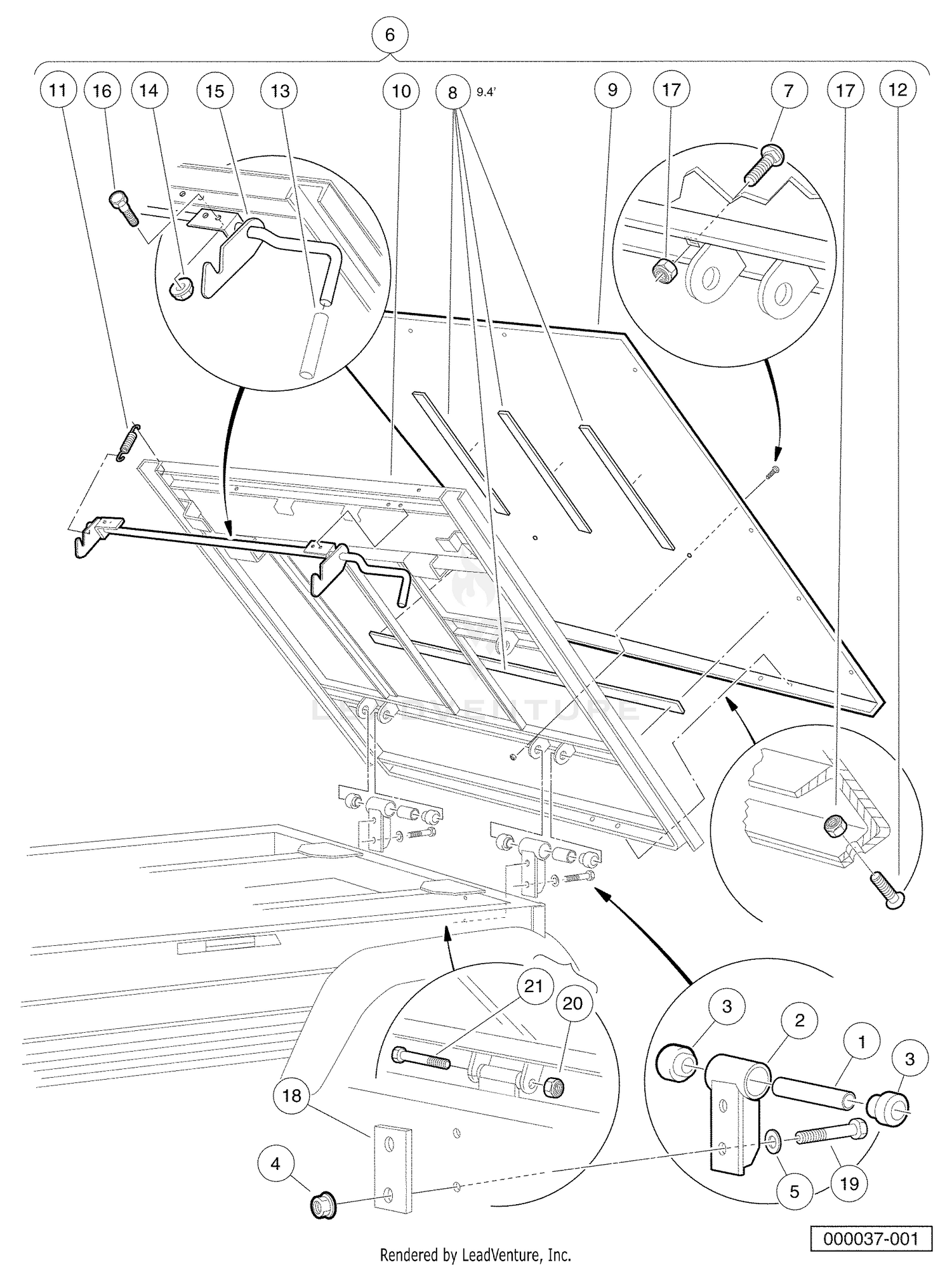 Tilt Bed, Hinge, and Latch