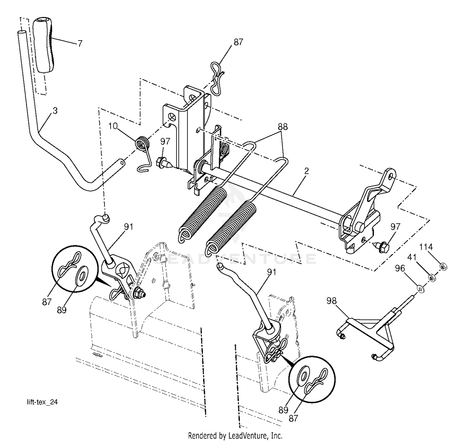 MOWER LIFT LEVER